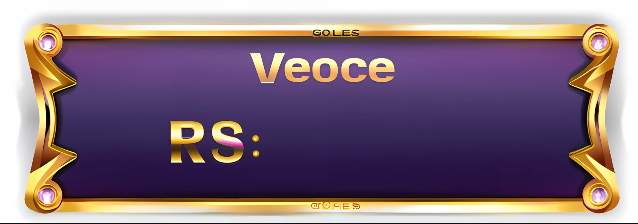 Golden border, gradient purple fill, slot machine interface UI, 3D