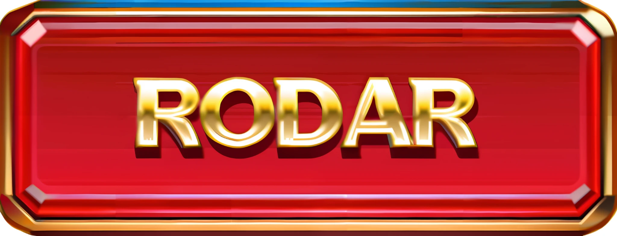 Red gem button with gold border, tiger interface UI, stereoscopic