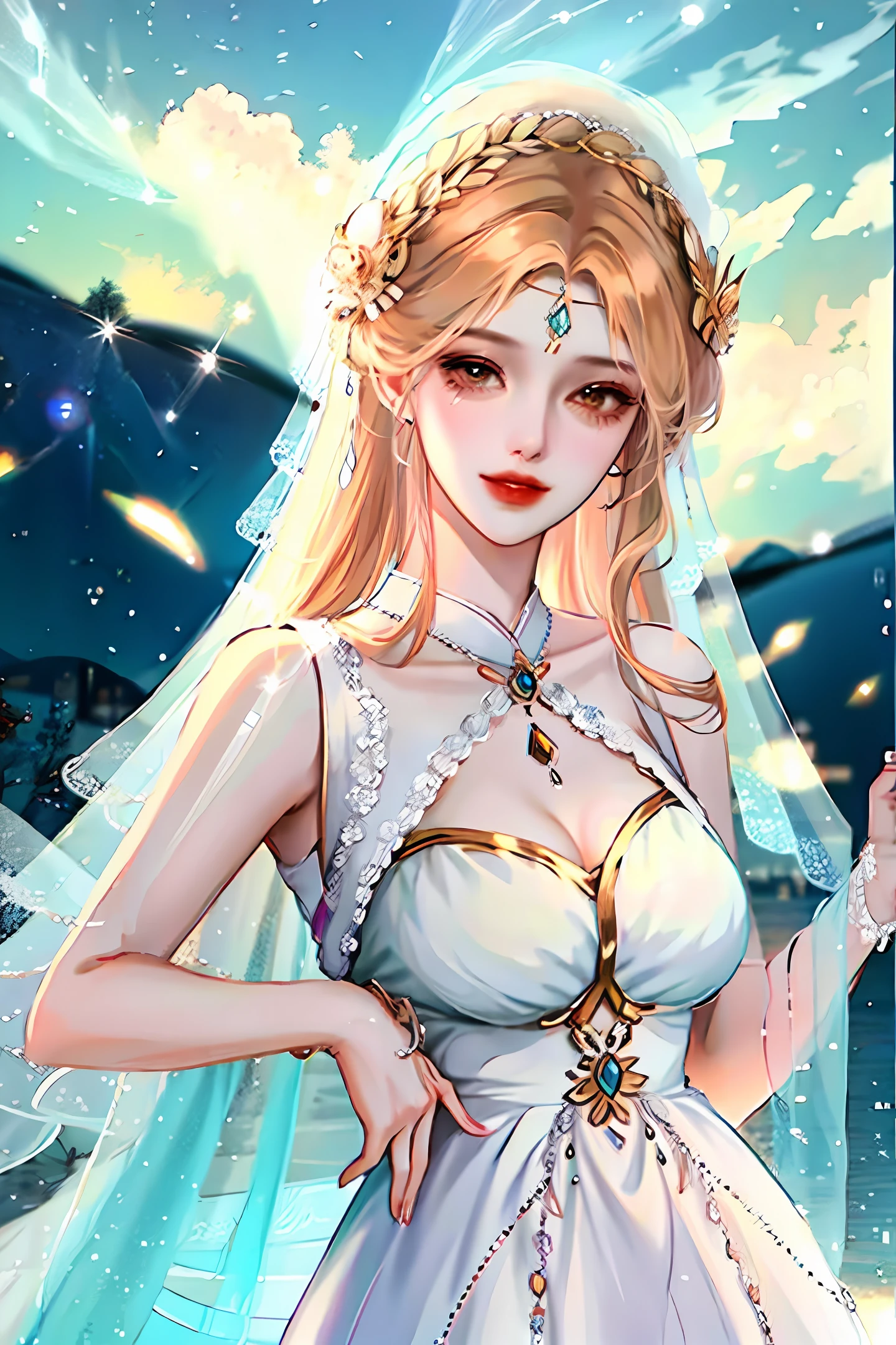 👰🏻‍♀️😆🌙🌠💐⛪