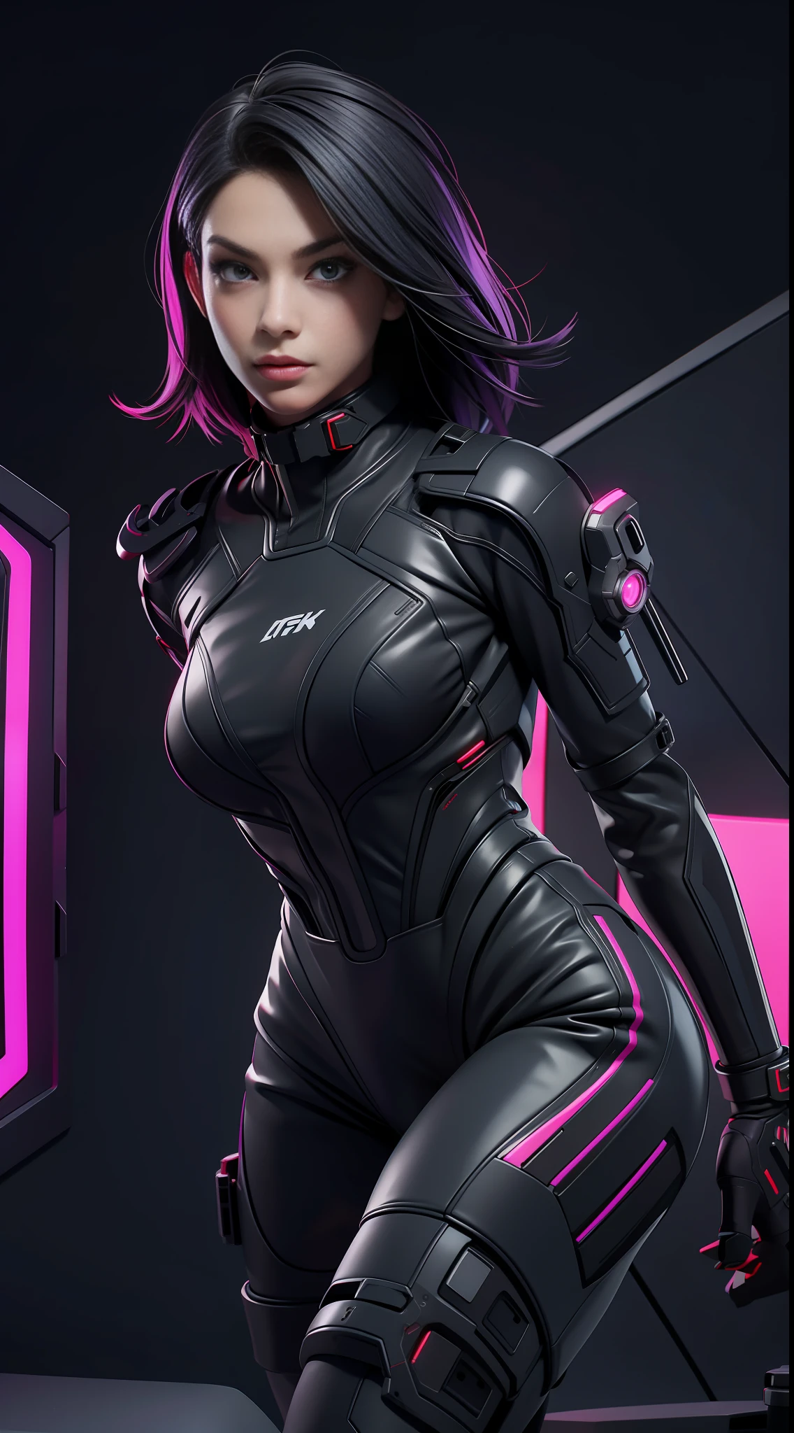 solo, super fine photo, portrait Unreal Engine 5 8K UHD of handsome boy, gorgeous, grey short hair, red and black color scheme tight cybernetic latex catsuit, cyberpunk assassin, cyberpunk full face mask, cybernetic boots, cybernetic long glove, futuristic design, purple neon lights details, best quality, masterpiece, official art, unified 8k wallpaper, super detailed, sharp focus, dynamic pose, body parts.