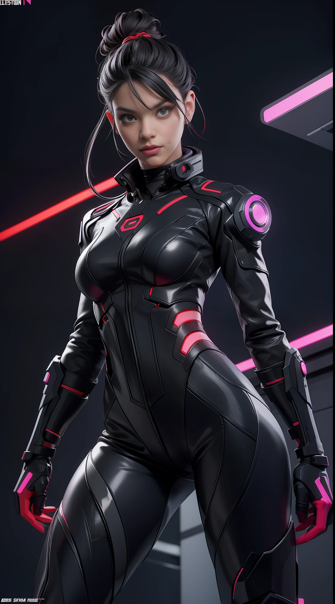 solo, super fine photo, portrait Unreal Engine 5 8K UHD of handsome male, grey short hair, red and black color scheme tight cybernetic latex catsuit, cyberpunk assassin, cyberpunk full face mask, cybernetic boots, cybernetic long glove, futuristic design, purple neon lights details, best quality, masterpiece, official art, unified 8k wallpaper, super detailed, sharp focus, dynamic pose, body parts.