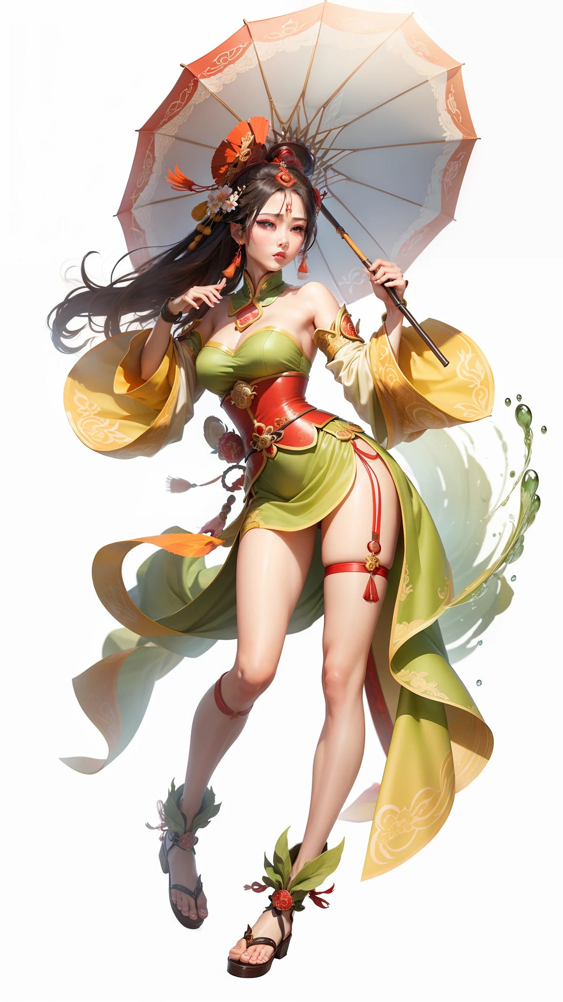 In the Romance of the Three Kingdoms, Da Qiao image, beauty, graceful, enchanting, the best quality, masterpiece, ultra-high resolution, holding an umbrella --auto --s2
