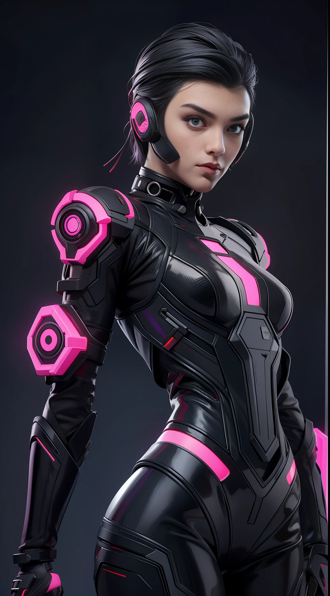 solo, super fine photo, portrait Unreal Engine 5 8K UHD of handsome men, grey short hair, red and black color scheme tight cybernetic latex catsuit, cyberpunk assassin, cyberpunk full face mask, cybernetic boots, cybernetic long glove, futuristic design, purple neon lights details, best quality, masterpiece, official art, unified 8k wallpaper, super detailed, sharp focus, dynamic pose, body parts.