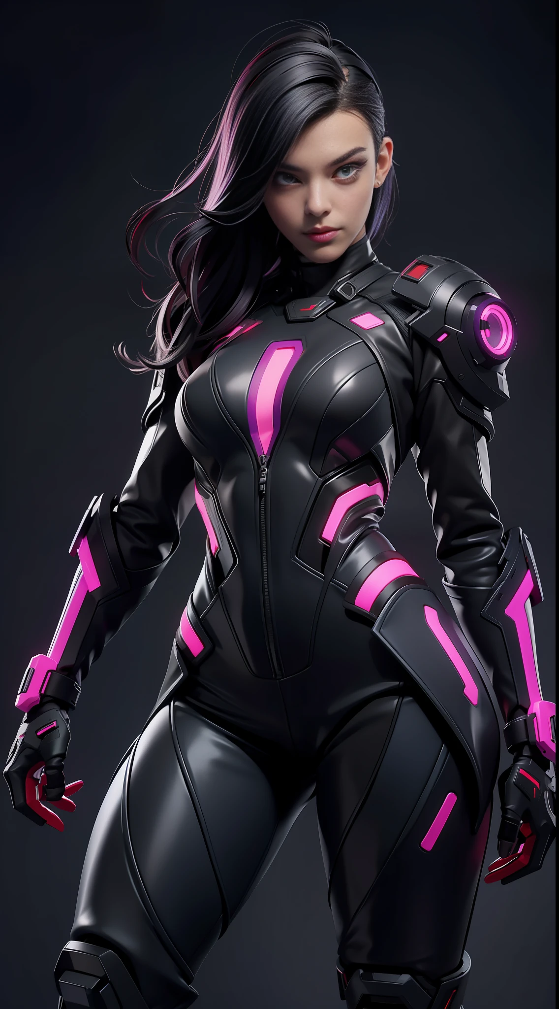 solo, super fine photo, portrait Unreal Engine 5 8K UHD of handsome men, grey short hair, red and black color scheme tight cybernetic latex catsuit, cyberpunk assassin, cyberpunk full face mask, cybernetic boots, cybernetic long glove, futuristic design, purple neon lights details, best quality, masterpiece, official art, unified 8k wallpaper, super detailed, sharp focus, dynamic pose, body parts.