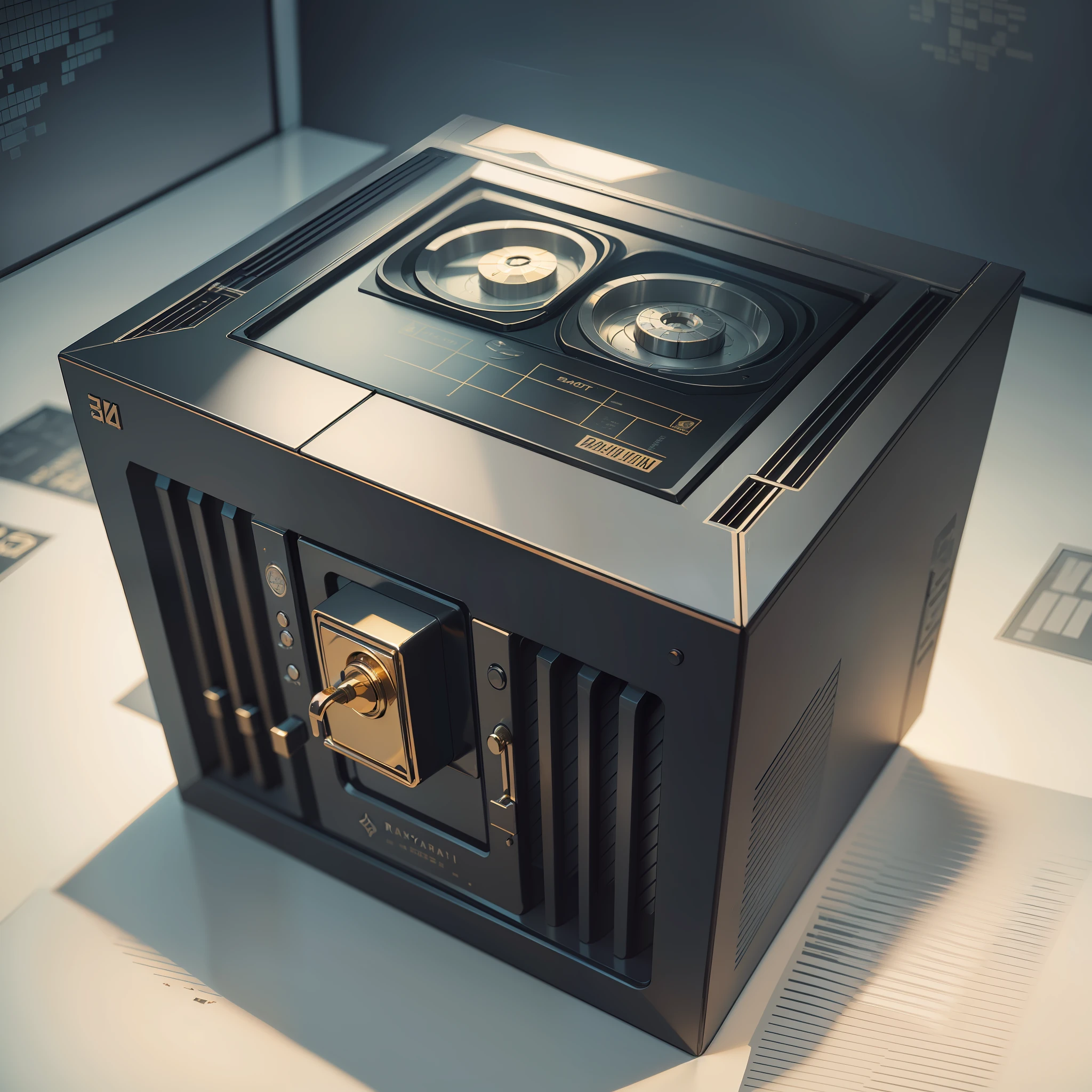 A lot of cash, Bank vault security, Public safety, blind box toy style, high detail, ray tracing, stereogram, three sided view, 8k, (high details), (high quality), masterpiece, ccurate, (best quality), ccurate, retina, best quality --auto --s2