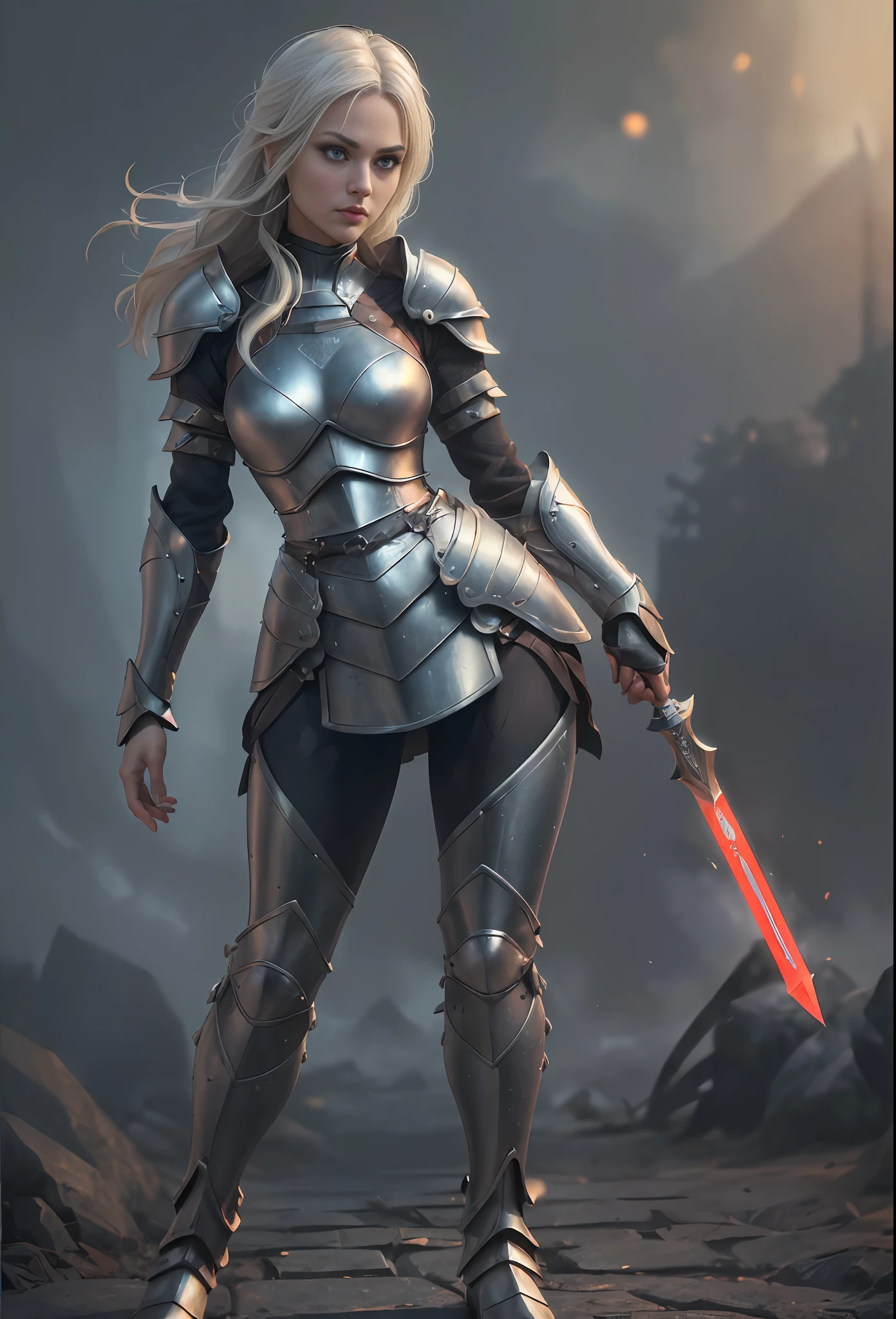 (
(Character: nordic woman:1.4, long legs:1.3,frackles:1.3, slim body:1.2, big eyes)
(Outfit: sexy armor:1.3)
(Pose: full body shot:1.5)
(Background:foggy, night, red color scheme)
(Style: ((Best quality)), ((masterpiece)), (face detailed:1.4),texture skin, amazing,photo-realistic:1.3,Anisotropic Filtering,Depth-of-field,Maximum clarity and sharpness,Multi-layered textures, hyperrealistic,150mm),sfw
)