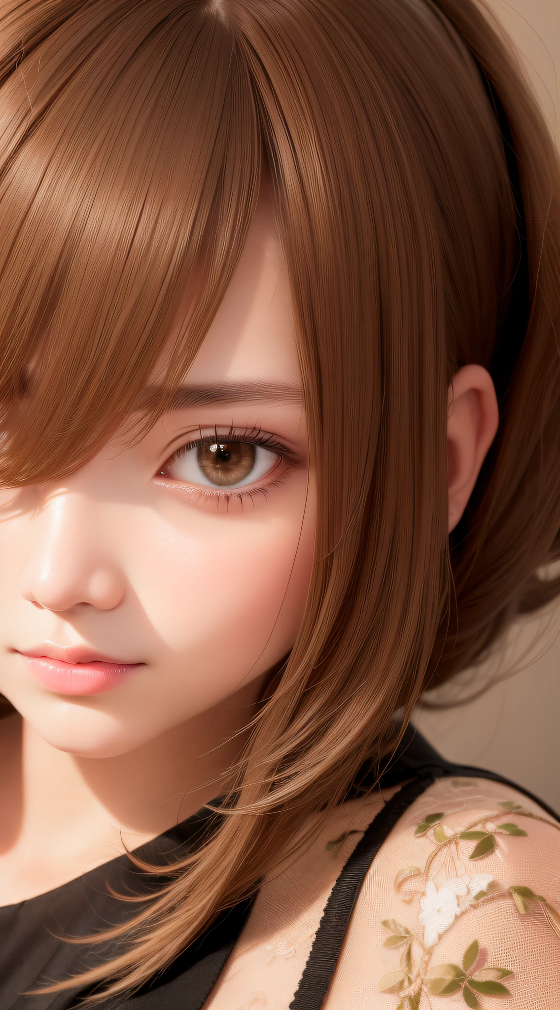 Best quality, masterpiece, (fidelity: 1.2), 1 girl, brown hair, brown eyes, front view, detailed face, beautiful eyes