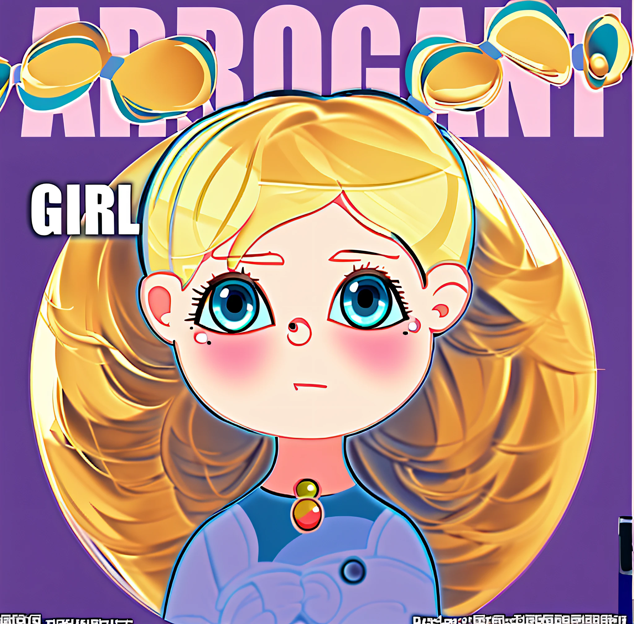 cartoon girl with blonde hair and blue eyes in front of a green circle, chibi girl, girl, urban girl fanart, portrait girl, arrogant, blonde girl, cute digital art, girl portrait, li girl, cute girl, girl cute-fine-face, abigail from stardew valley, arrogant look, alien girl, advanced digital chibi art, adorable digital painting