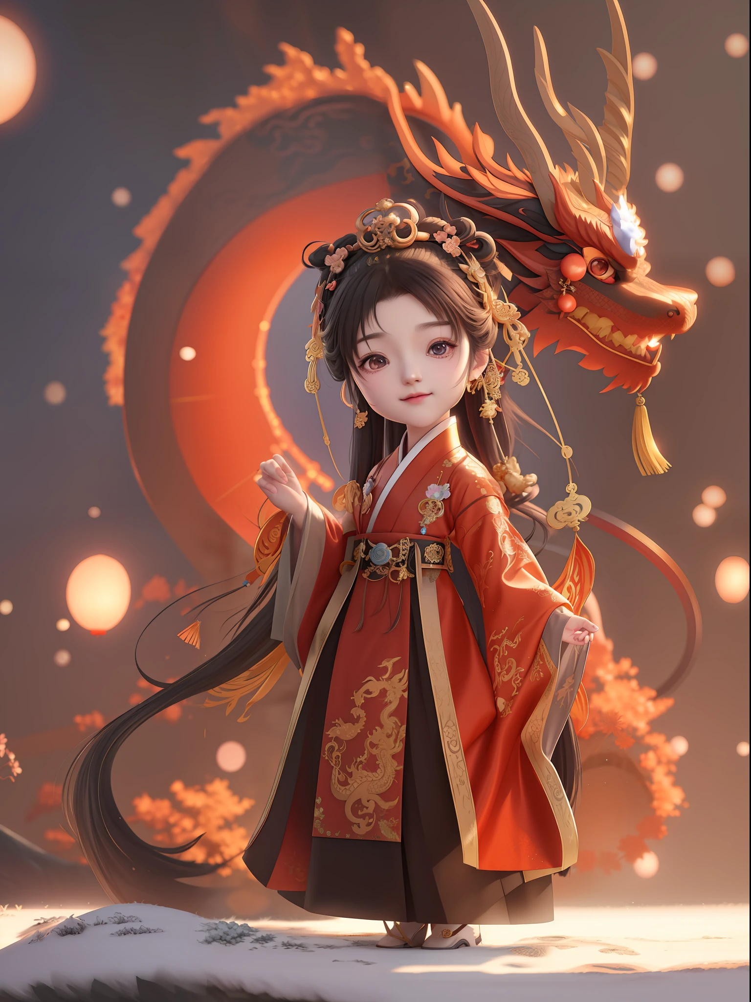 anime character with dragon in the background, palace , a girl in hanfu, the dragon girl portrait, trending on cgstation, artwork in the style of guweiz, cute detailed digital art, dragon girl, chinese princess, adorable digital painting, beautiful character painting, ancient chinese princess, chinese fantasy, chinese girl, detailed digital anime art, 8k high quality detailed art