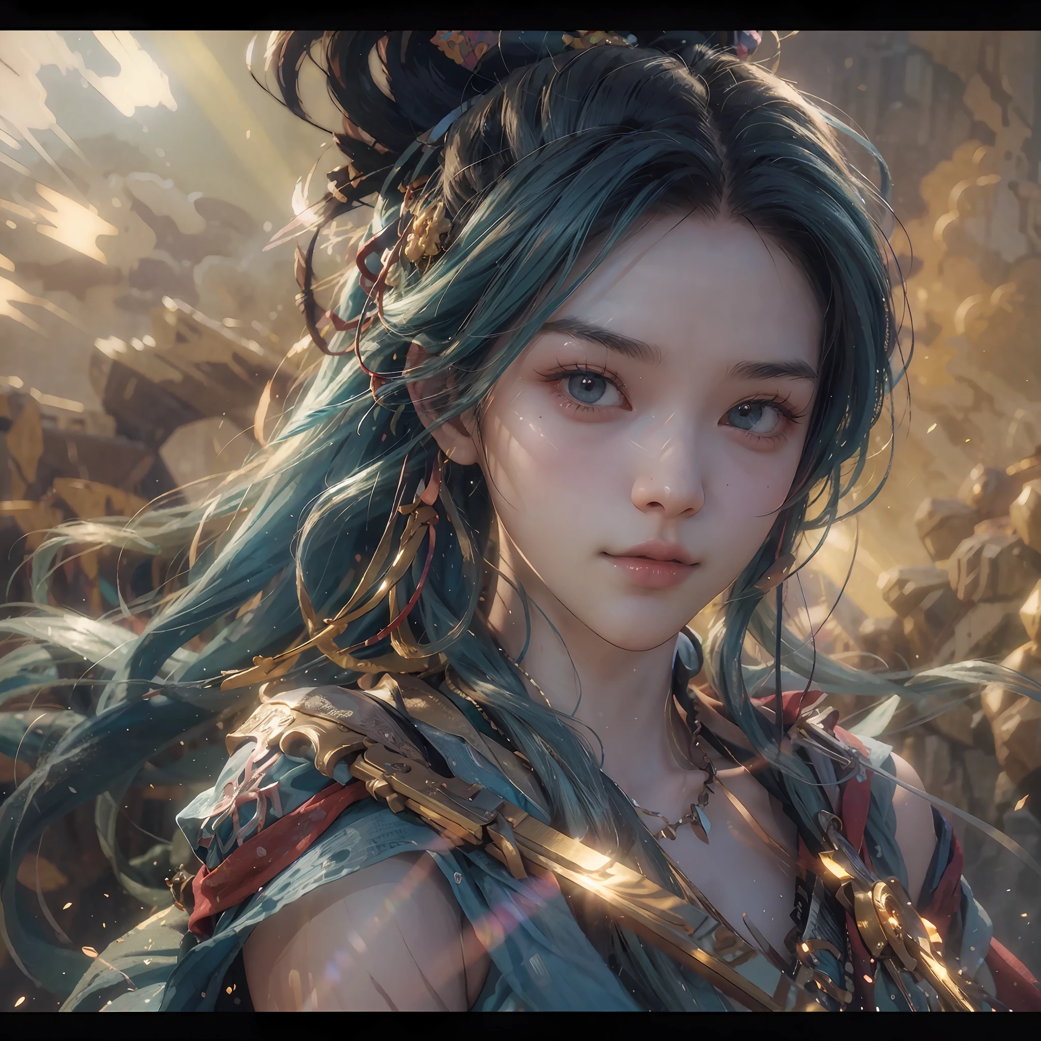 Young girl, streaked hair, colored inner hair, character chart, negative space, projected inset, pov, close-up, cowboy shot, panorama, lens flare, caustics, diffraction spikes, foreshortening, Surrealism, Color Field painting, rococo style, Art Deco, high detail, chiaroscuro, depth of field, cinematic lighting, cinematic lighting, motion blur, chromatic aberration, sparkle, UHD, retina, masterpiece, ccurate, anatomically correct, textured skin, super detail, high details, high quality, award winning, best quality, highres, 1080P, HD, 4K, 8k, 16k --auto --s2