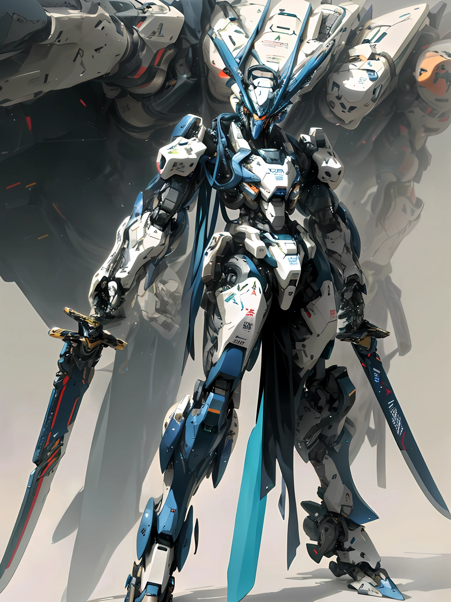 a close up of a robot with a sword and a sword, painterly humanoid mecha, cool mecha style, greek god in mecha style, an anime large mecha robot, anime robotic mixed with organic, full body mech, mecha art, tremendous mecha robot, female mecha, mecha inspired, mech robot futuristic