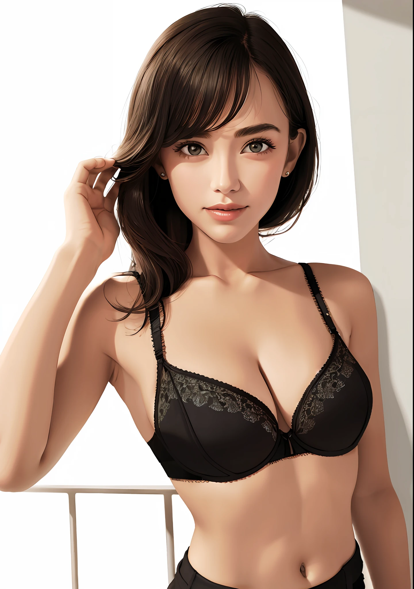(best quality, masterpiece:1.2), A Woman, Portrait, Bra, outdoor