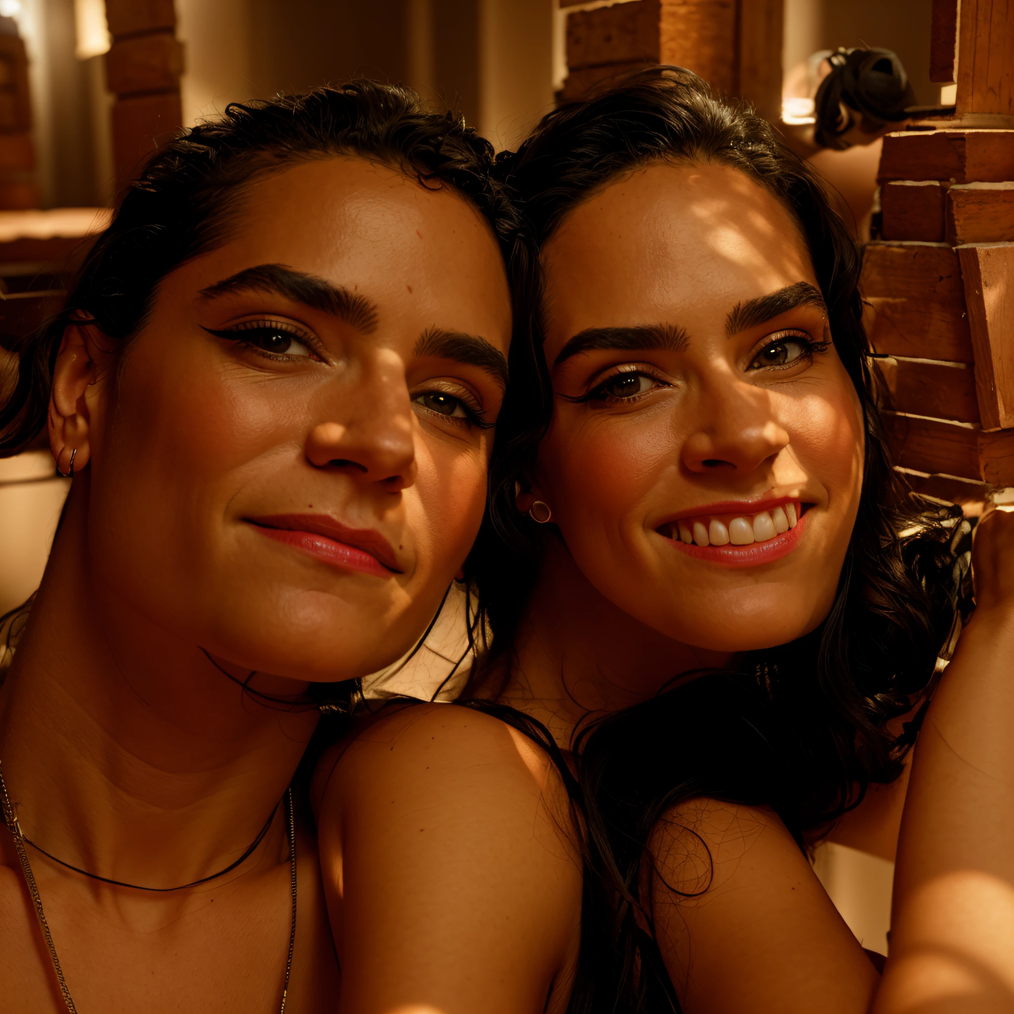 there is a man and a woman who are posing for a photo, of Nándor Katona, thomas danthony and malika favre, malika favre, andrea rocha, happy couple, david rios ferreira, of márta lacza, Cuban woman of 30 years, of Amelia Peláez, of Daniel Lieske, in love, romantic, hyper realistic, background of a camo of flowers of hearts, diffuse light, Many Hearts, ((masterpiece)), modernism