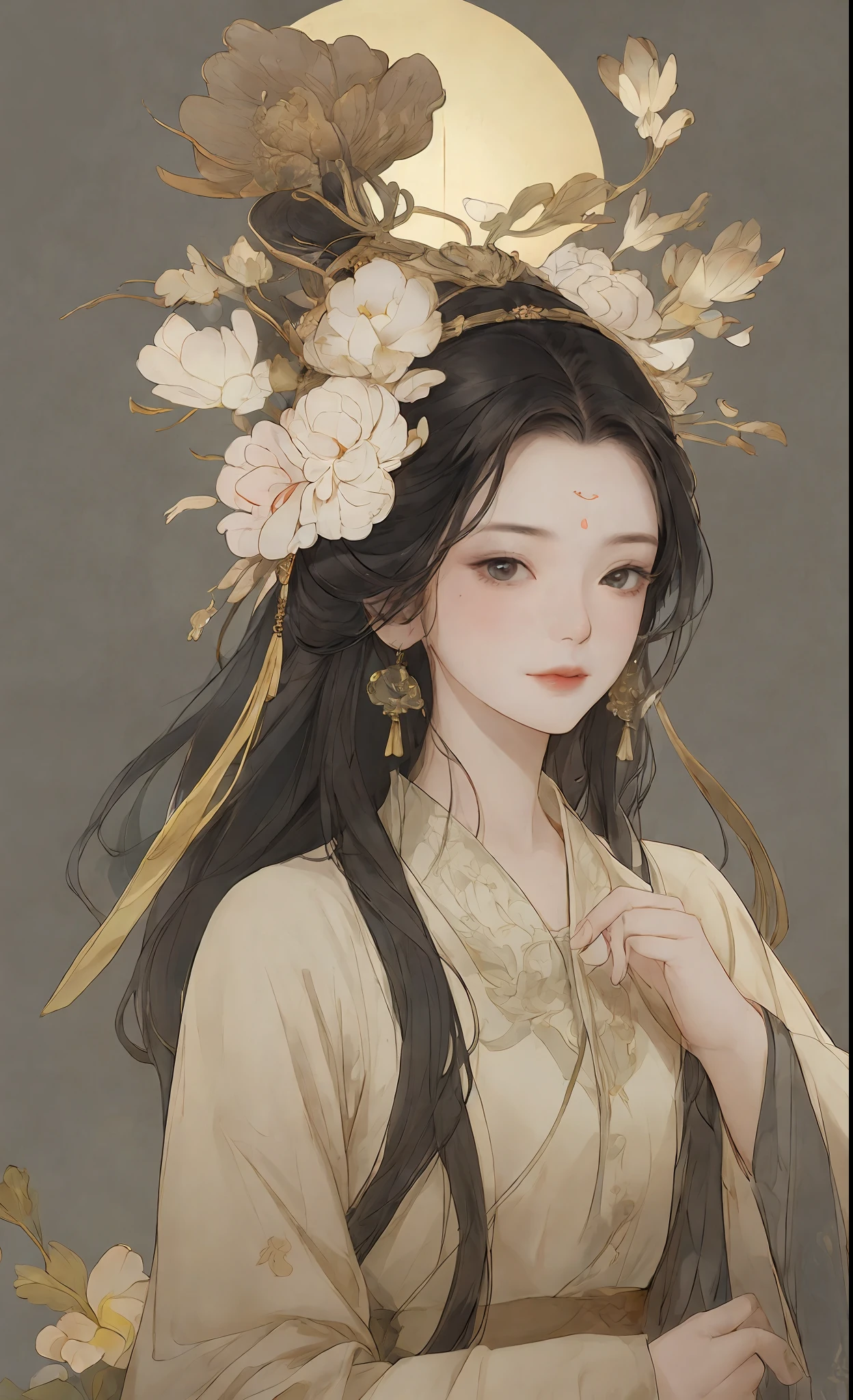 A girl, ancient Chinese costume, whole body, sunshine, clear face, clean white background, masterpiece, super detail, epic composition, ultra HD, high quality, extremely detailed, official art, uniform 8k wallpaper, super detail, 32k