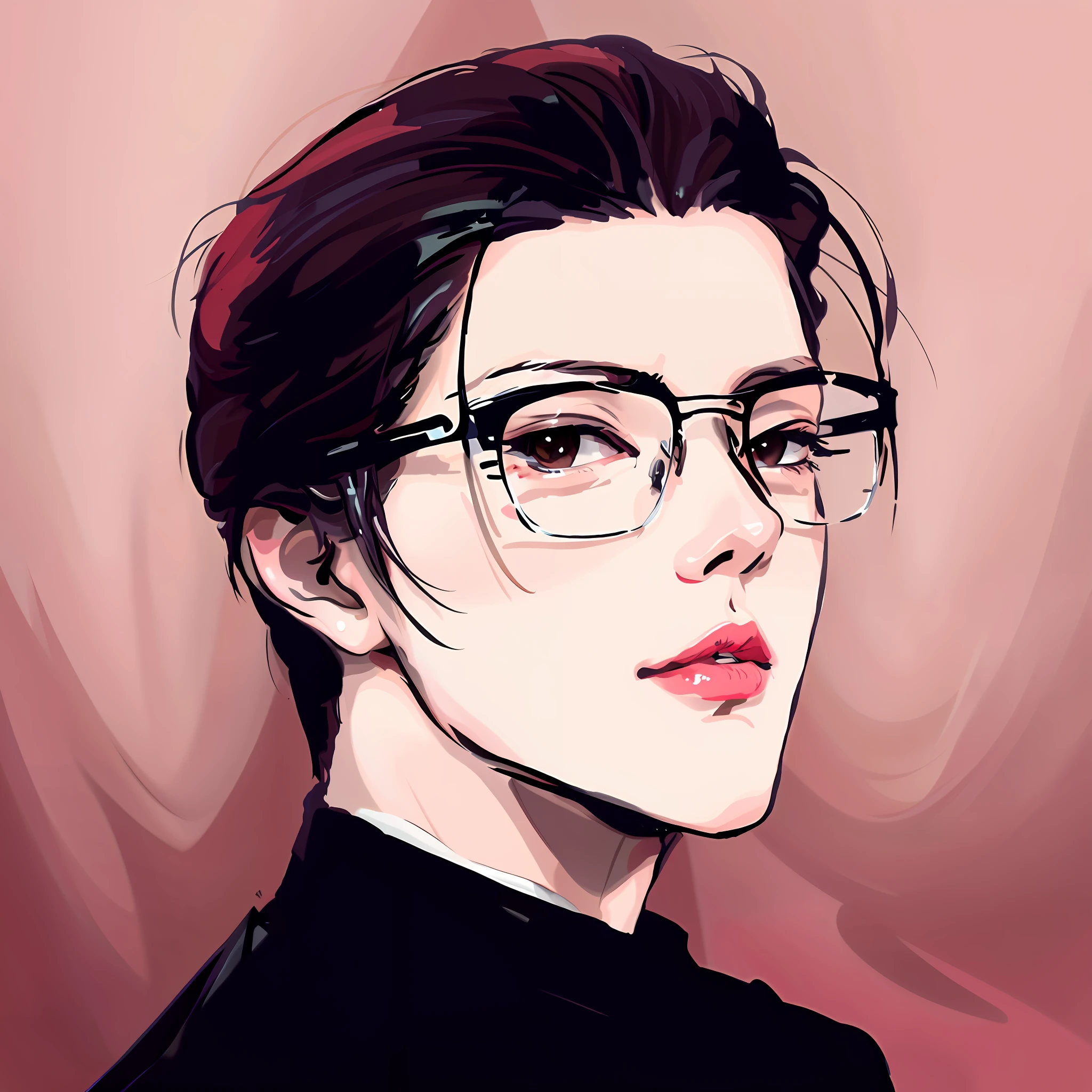 Beauty matching this president, suit, assistant to the president, wearing glasses, same style painting, 8k, high resolution, long hair