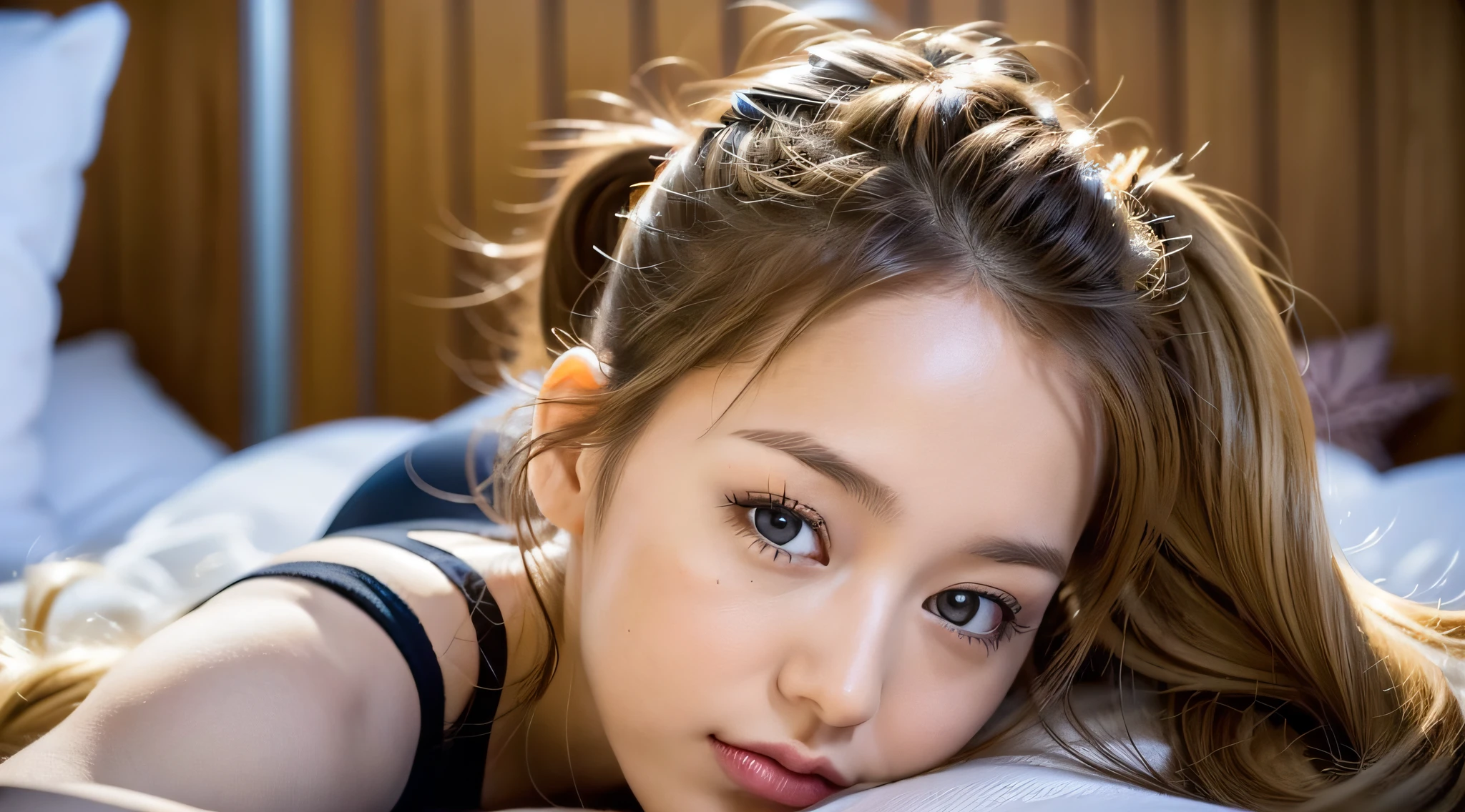 There's a young woman lying on the floor with her hair in a ponytail, lying on her back, she's lying on her back, pretty girl, lying on her back on a bed, small child, lying on a pillow, lying on her back, a girl with blonde hair, lying, lying on a bed, shot in the head, lying on the floor