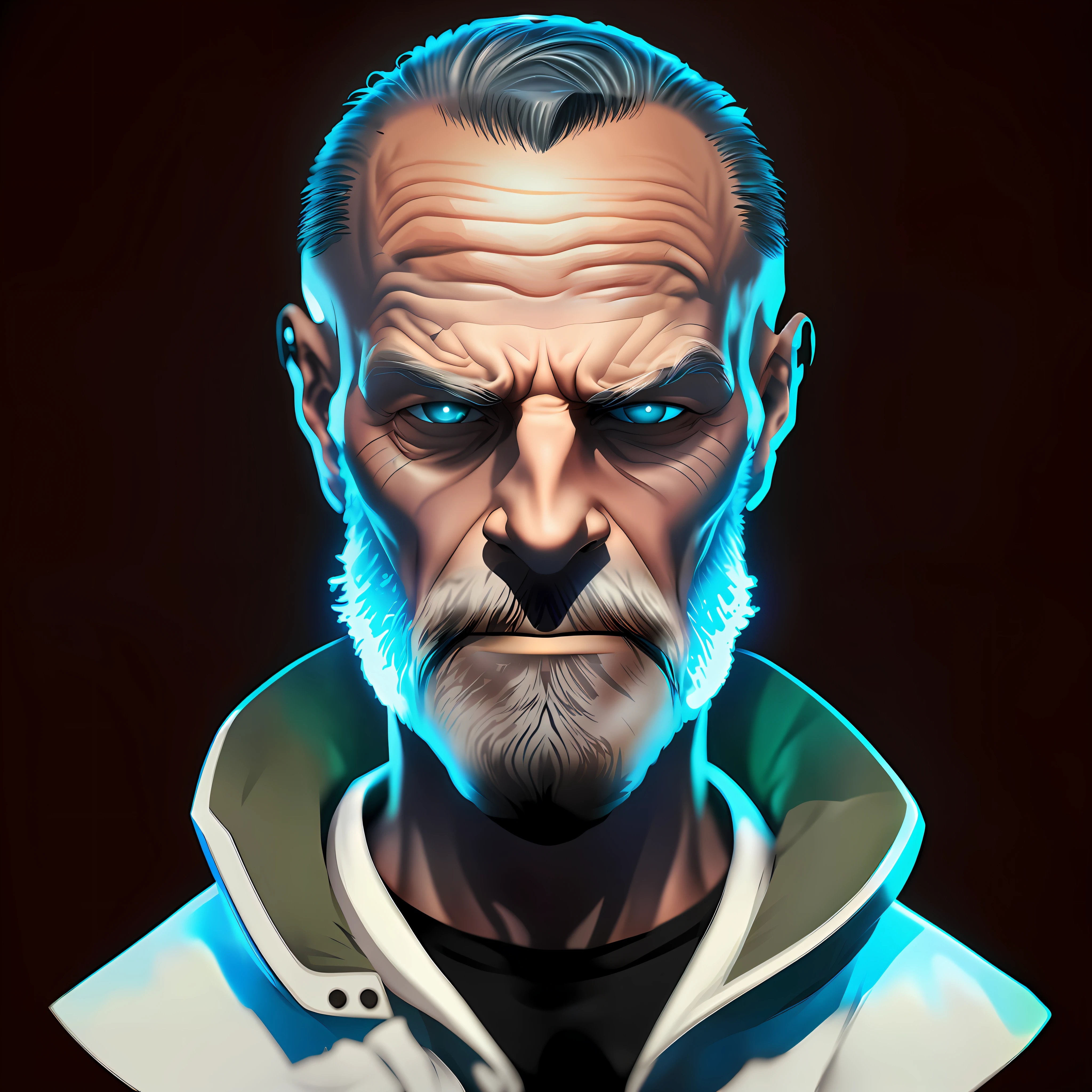 Old man's forehead
