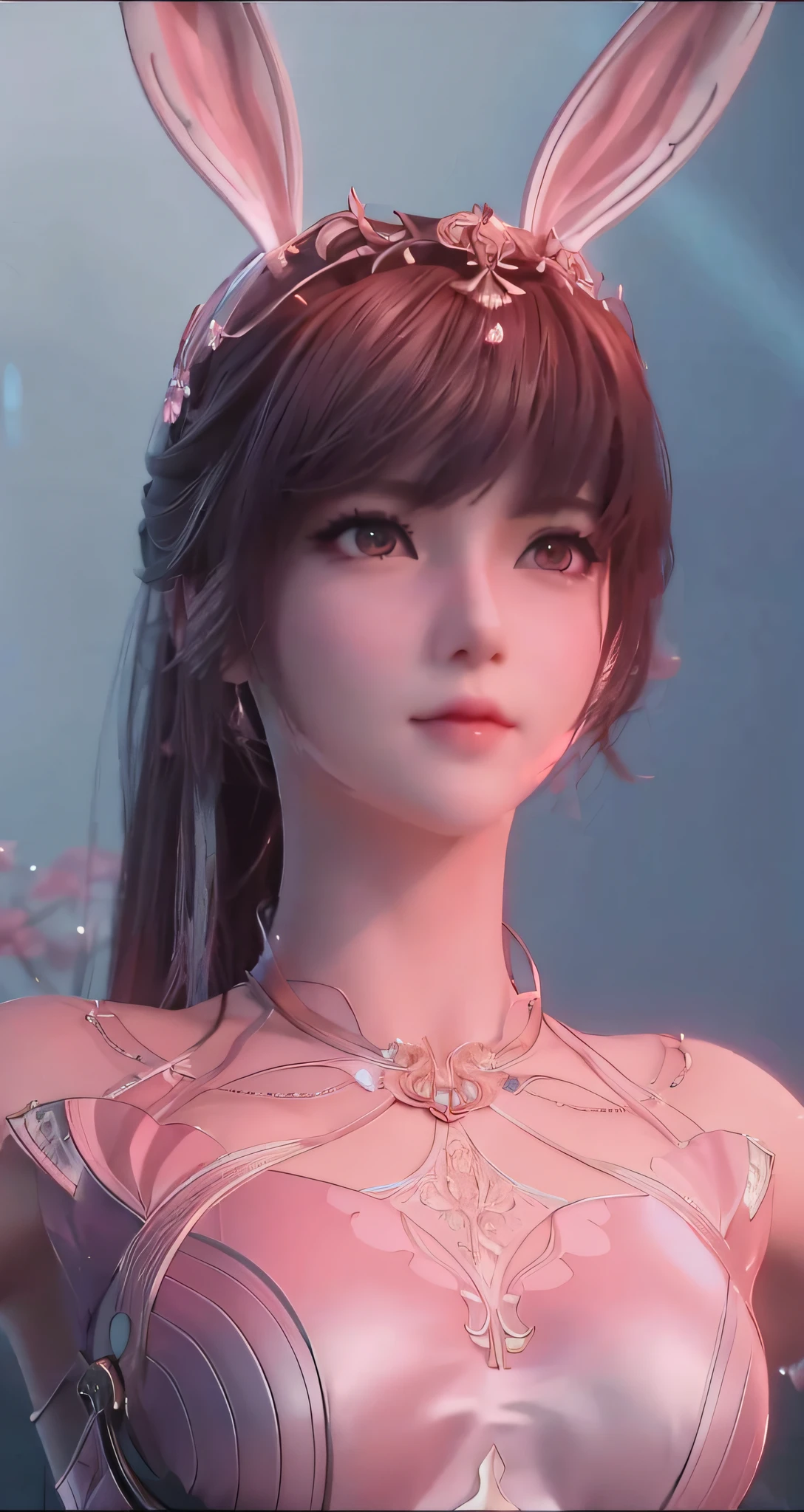 a close up of a woman with bunny ears and a dress, 3 d anime realistic, smooth anime cg art, intricate ornate anime cgi style, photorealistic anime girl render, anime cgi, game cg, realistic anime 3 d style, a beautiful fantasy empress, 2. 5 d cgi anime fantasy artwork, hyper realistic anime, cinematic goddess close shot, photorealistic anime