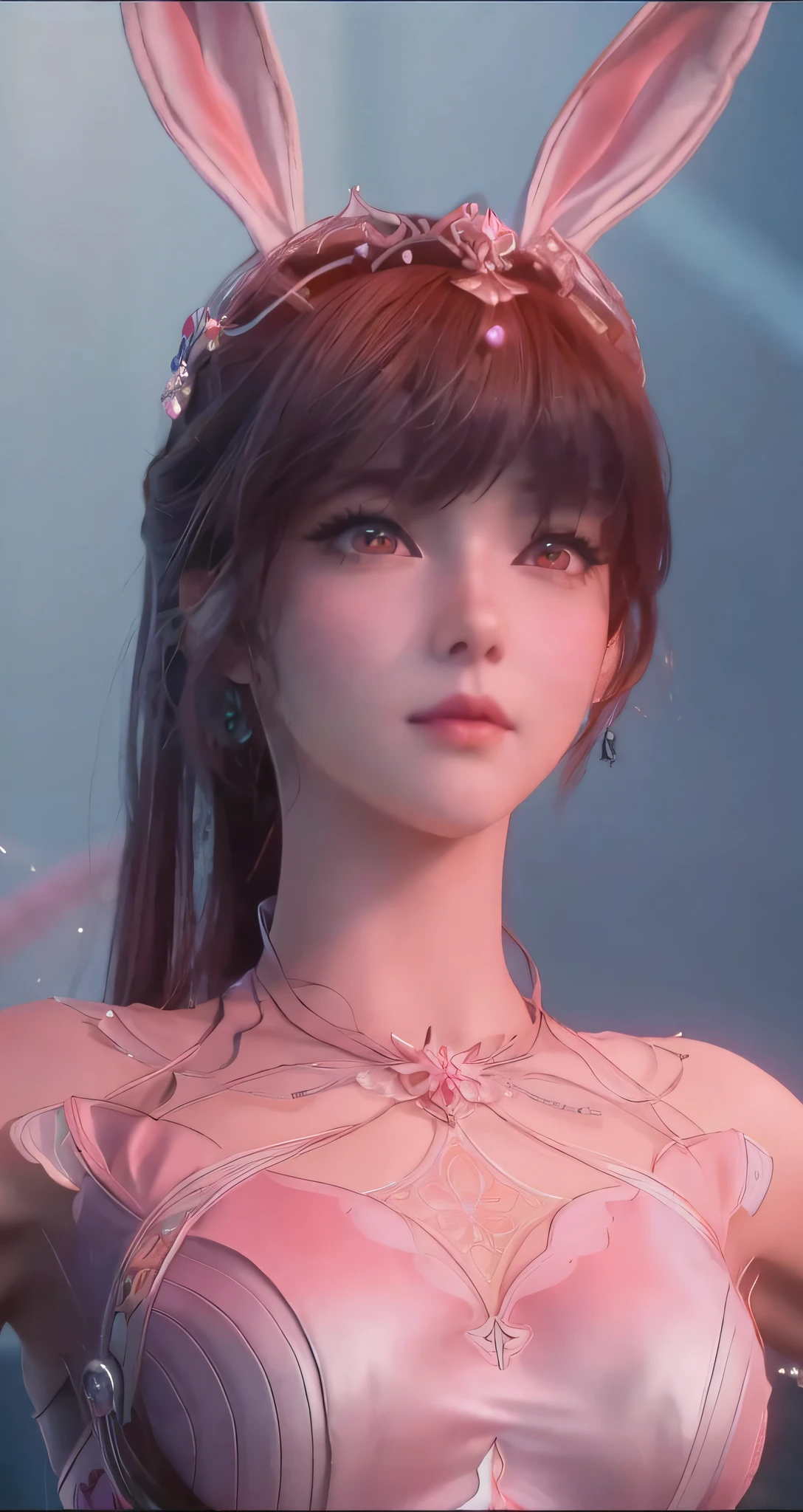 a close up of a woman with bunny ears and a dress, 3 d anime realistic, smooth anime cg art, intricate ornate anime cgi style, photorealistic anime girl render, anime cgi, game cg, realistic anime 3 d style, a beautiful fantasy empress, 2. 5 d cgi anime fantasy artwork, hyper realistic anime, cinematic goddess close shot, photorealistic anime