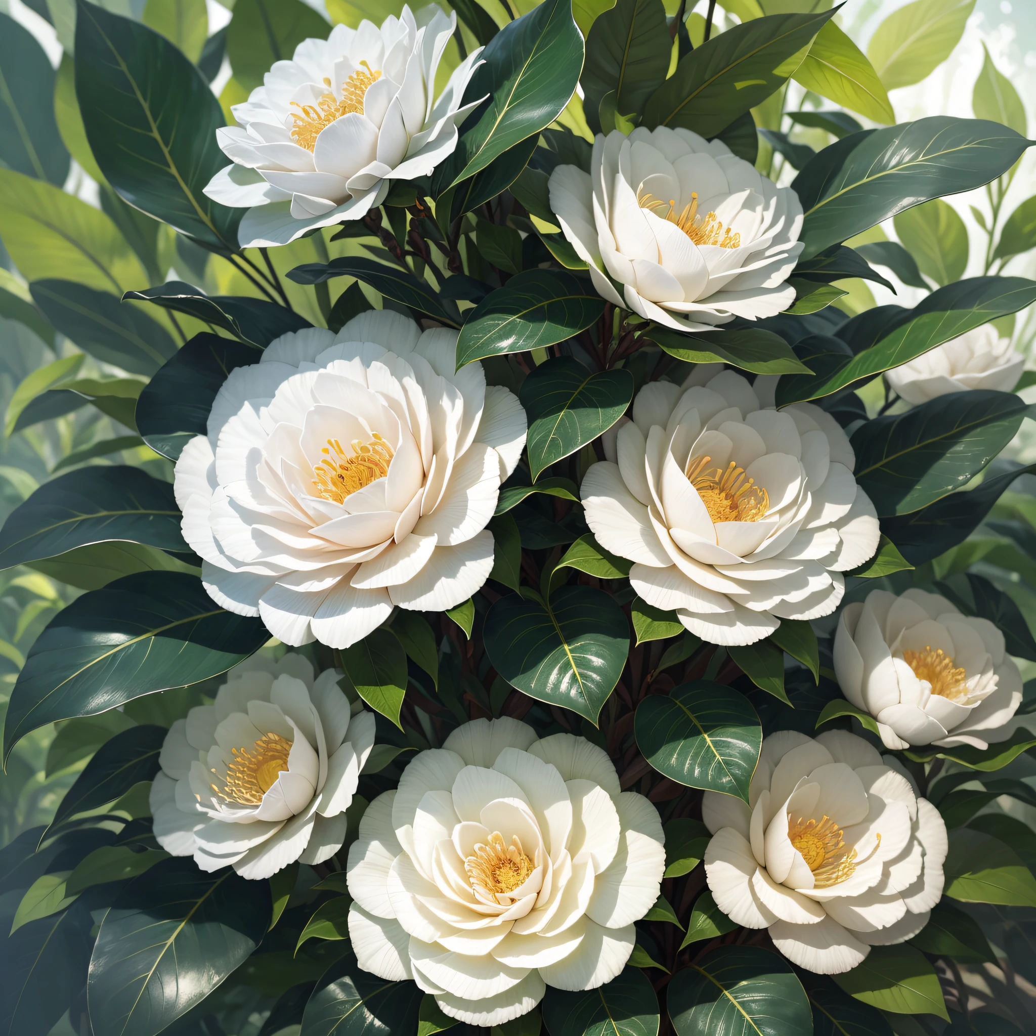 White camellia, jungle, sky, nature, plants, backlight, HD, purity, Holy Spirit, high resolution, 8K, 4K, intricate details, realism --auto --s2