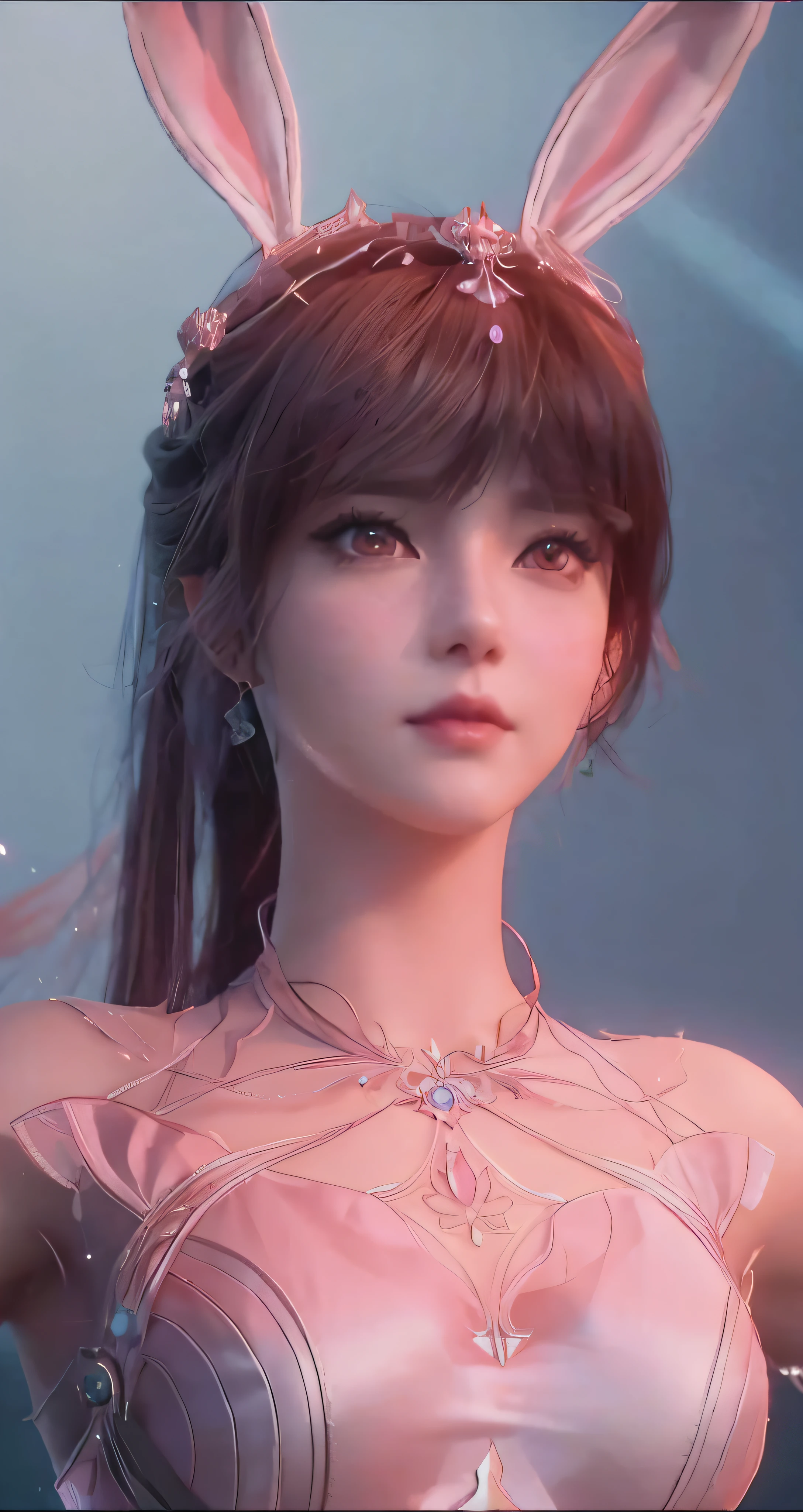 a close up of a woman with bunny ears and a dress, 3 d anime realistic, smooth anime cg art, intricate ornate anime cgi style, photorealistic anime girl render, anime cgi, game cg, realistic anime 3 d style, a beautiful fantasy empress, 2. 5 d cgi anime fantasy artwork, hyper realistic anime, cinematic goddess close shot, photorealistic anime