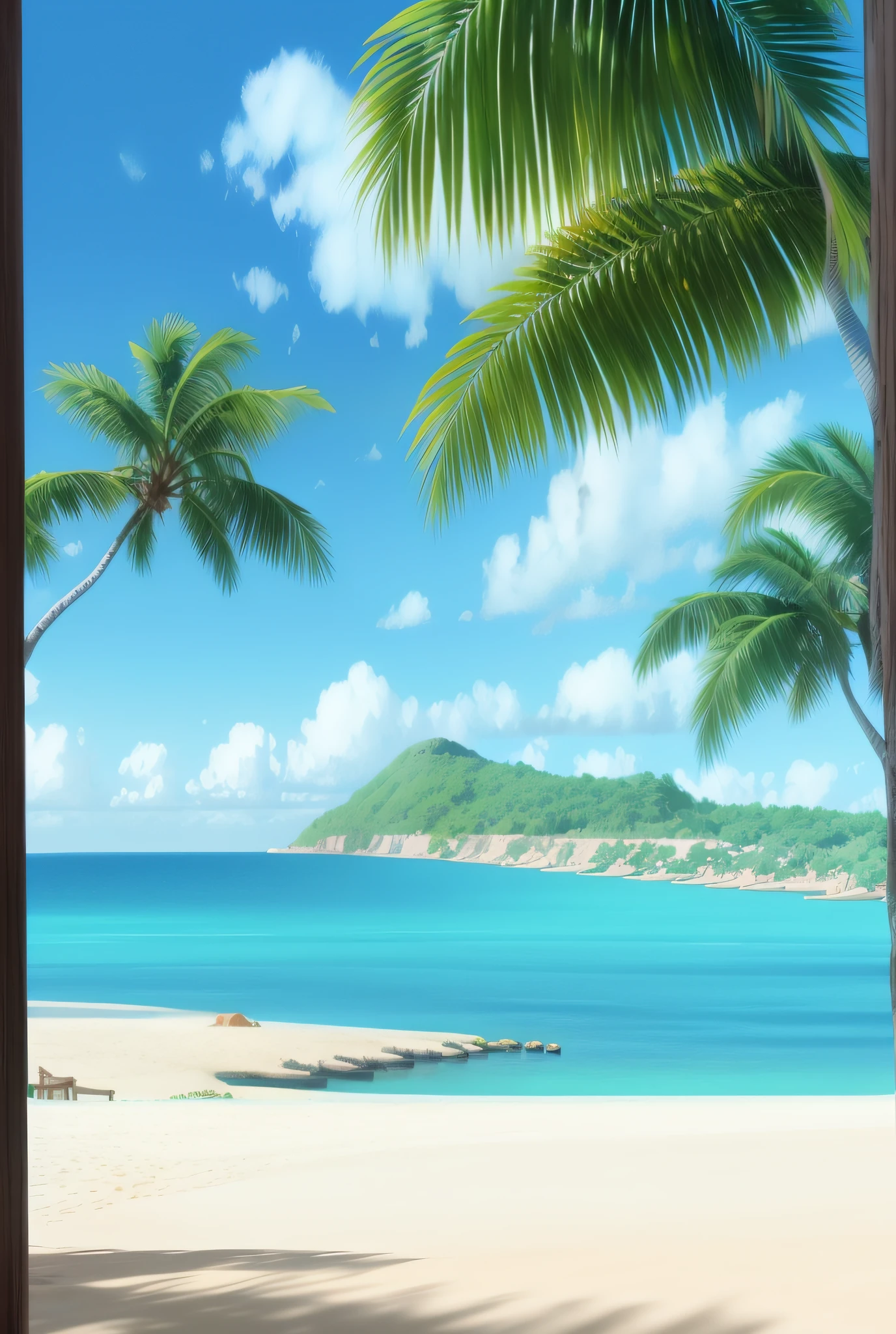 3Delight, Halo 8K, Tanshu Beach, Summer Feeling, Beach by the Sea, Coconut, Landscape, Detail Portrayal