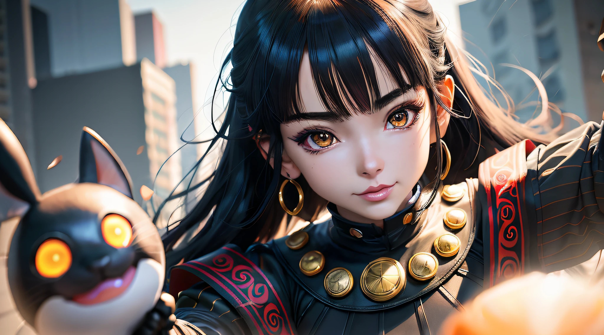 anime girl with a cat toy and a dog toy, detailed digital anime art, detailed portrait of anime girl, stunning anime face portrait, extremely detailed artgerm, ig model | artgerm, portrait of a female anime hero, digital painting highly detailed, artgerm portrait, artgerm. anime illustration, rossdraws digital painting, realistic anime 3 d style