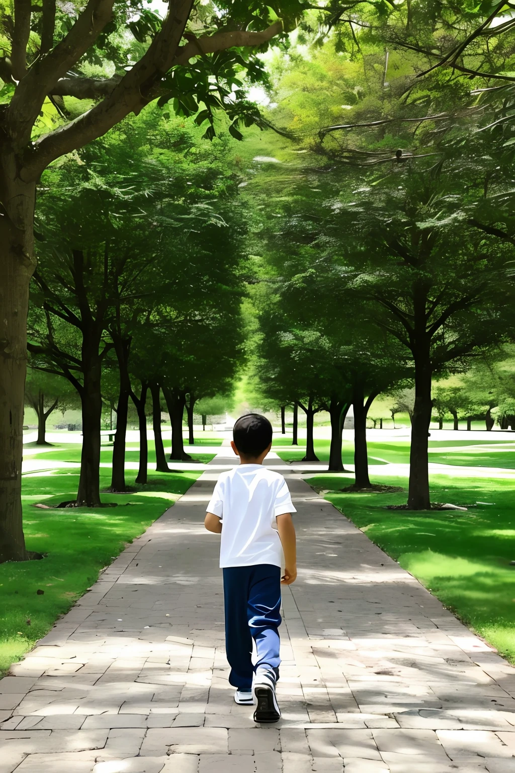 guttonerdreliberate1, scene where a 3--old wearing glasses is taking a walk on a jogging path in a bustling park. The boy's face would be depicted with intricate details, highlighting his innocence and curiosity. He would be dressed in sporty attire, ready for his morning exercise.
The scene would be set during the early morning hours, with the sun just beginning to rise, casting a warm glow across the park. The atmosphere would be calm and serene, with a peaceful ambiance enveloping the surroundings.
The park would be depicted as a vibrant and lively place, with people of all ages engaged in various activities such as jogging, walking, and exercising. The paths would be lined with lush greenery and trees, providing a soothing and refreshing environment.
The boy would be shown confidently and enthusiastically walking along the path, exploring the world around him with wonder and joy. The details of his glasses, outfit, and even the small nuances of his expression would be carefully crafted to add depth and realism to the scene.
The overall illustration would capture the sense of tranquility and the beauty of a peaceful morning in the city. The attention to detail and the realistic portrayal of the boy's journey would evoke a sense of connection and inspiration for the viewers.
This prompt would result in an illustrative scene that showcases the determination and curiosity of a 3-year-oly as embarks on his morning walk, surrounded by the vibrant energy of a bustling city park.