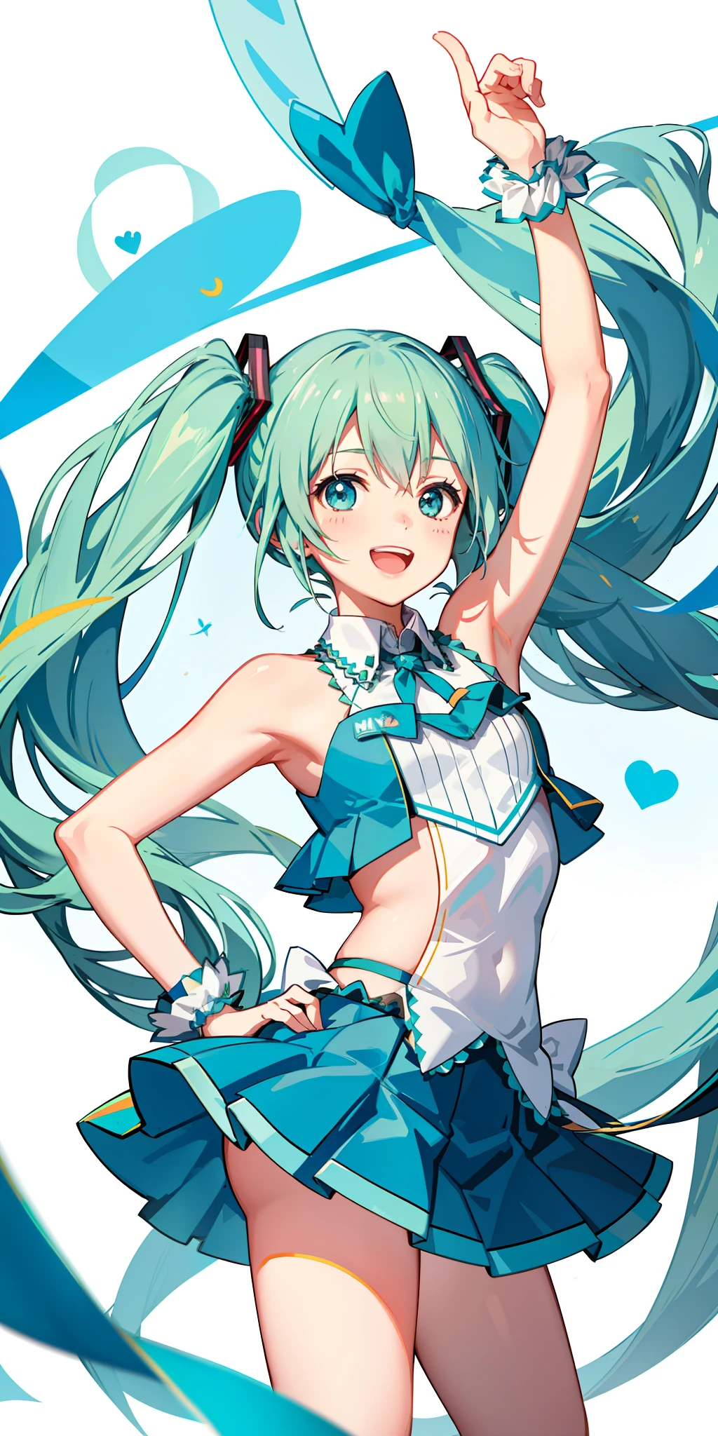 Hatsune Miku, smile, cheer