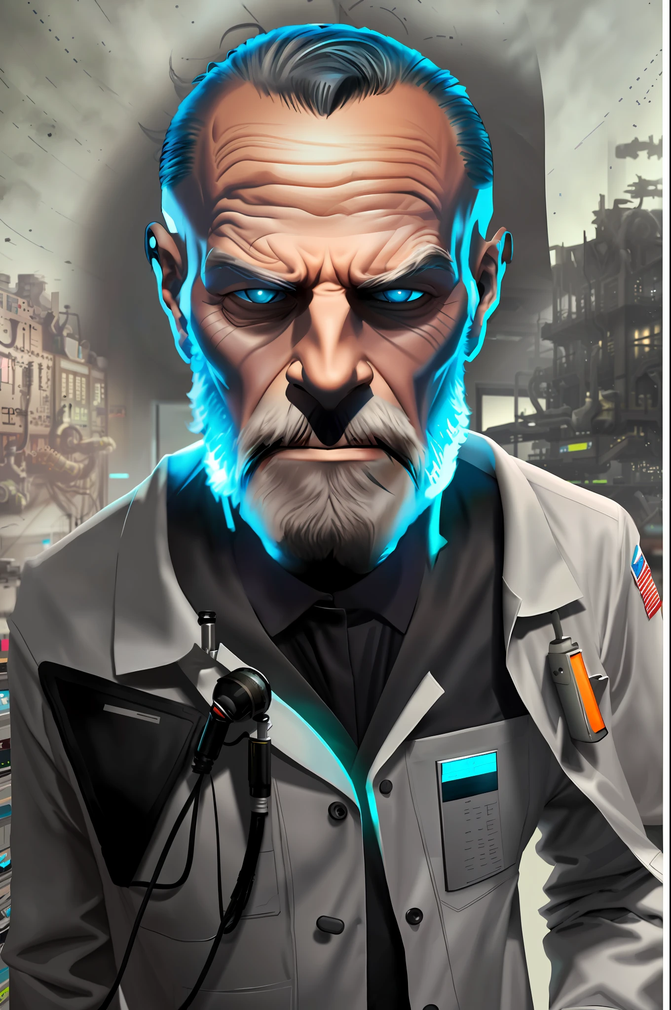 A lab coat of futuristic scientists