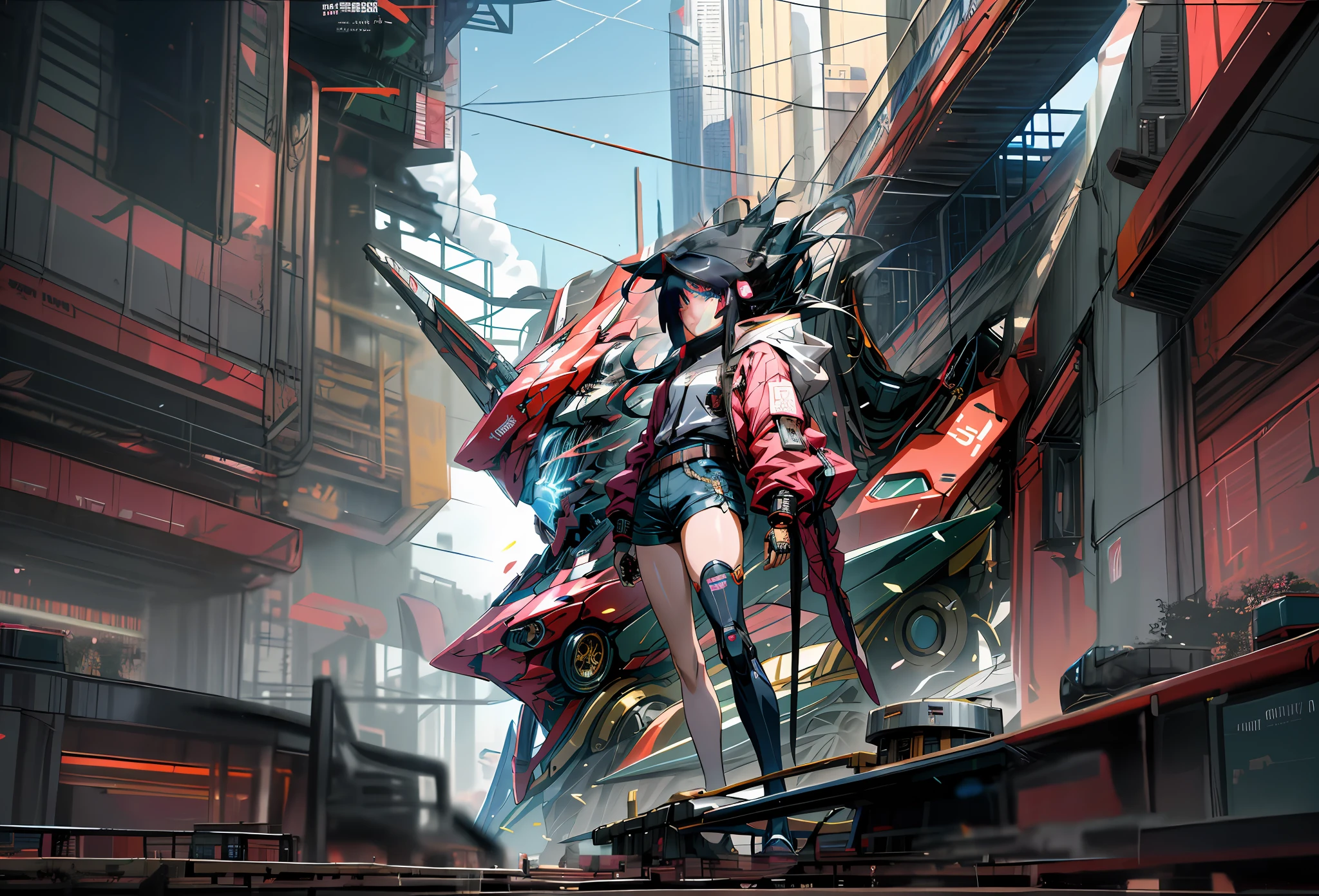 anime - style artwork of a woman in a futuristic city, cyberpunk anime girl mech, digital cyberpunk anime art, digital cyberpunk - anime art, anime cyberpunk art, cyberpunk anime art, cyberpunk anime girl, female cyberpunk anime girl, anime mecha aesthetic, mecha asthetic, modern cyberpunk anime, girl in mecha cyber armor, advanced digital cyberpunk art, cyberpunk art style
