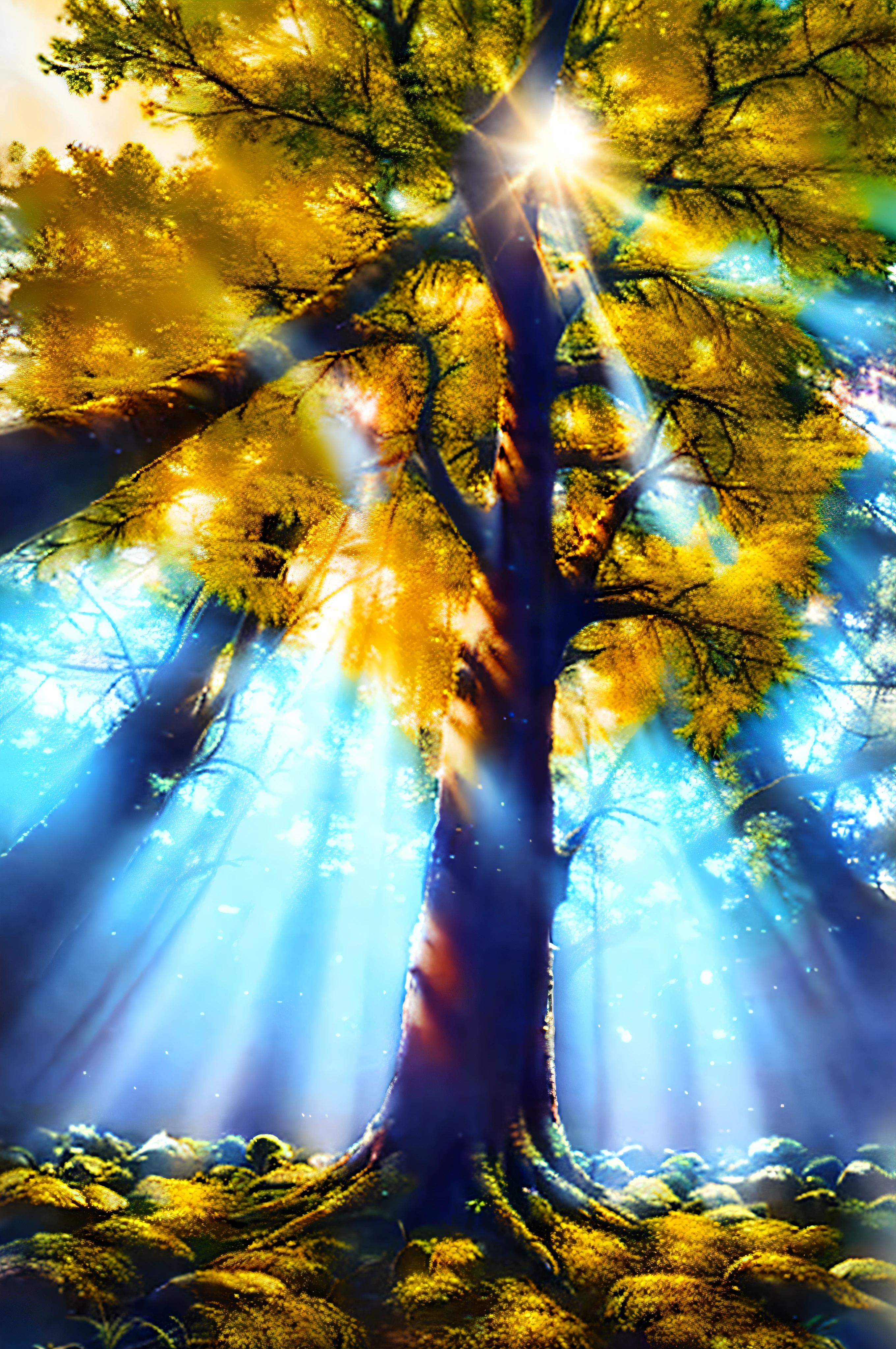 Tree, Forest, Sunlight Through Forest, Tyndall Effect, 8K Ultra HD