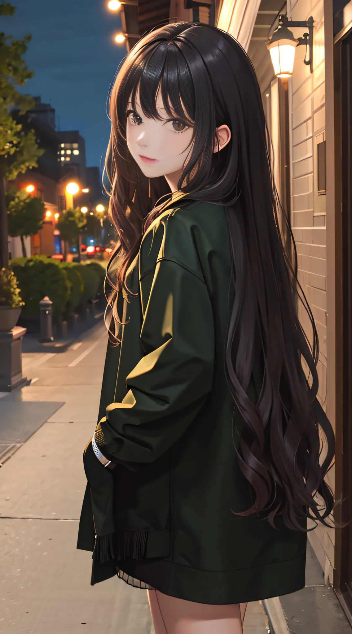 (masterpiece:1.2), (best quality:1.2), night, (looking at viewer), bright skin, 
outdoors, fringe, 
long hair, (wavy hair),