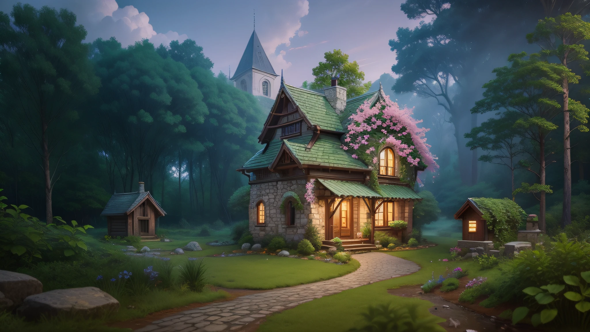charm 2, forest, stone, green, house --auto --s2