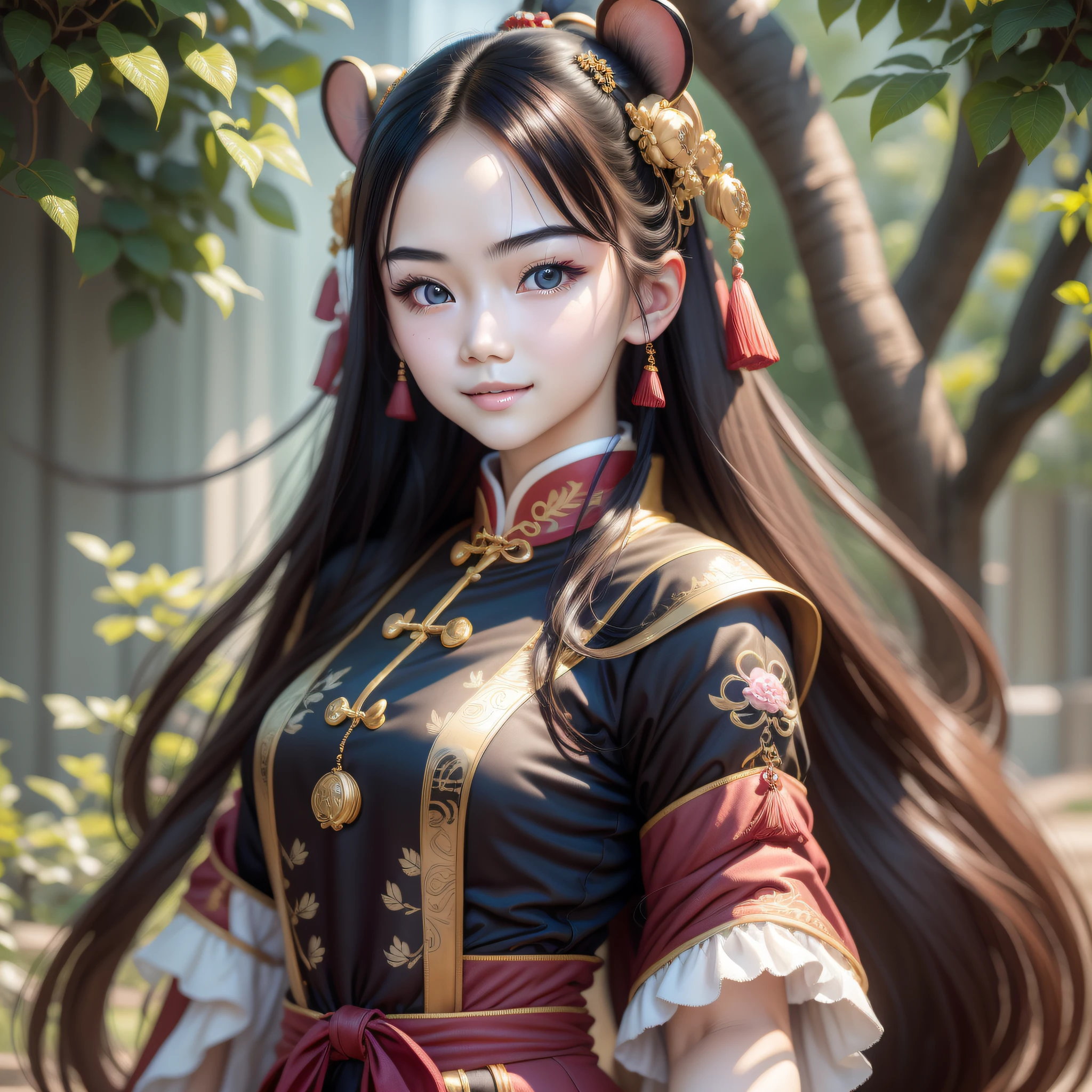 A Chinese girl, 18 years old, (hamster in arms 1.3) (full body picture 1.2), beautiful eyes, real face, real skin, realistic face, realistic skin, detailed eyes, detailed facial features, detailed clothing features, (fashion hairstyle: 1.2) dynamic pose, simple background, smile, detailed face, double eyelids,