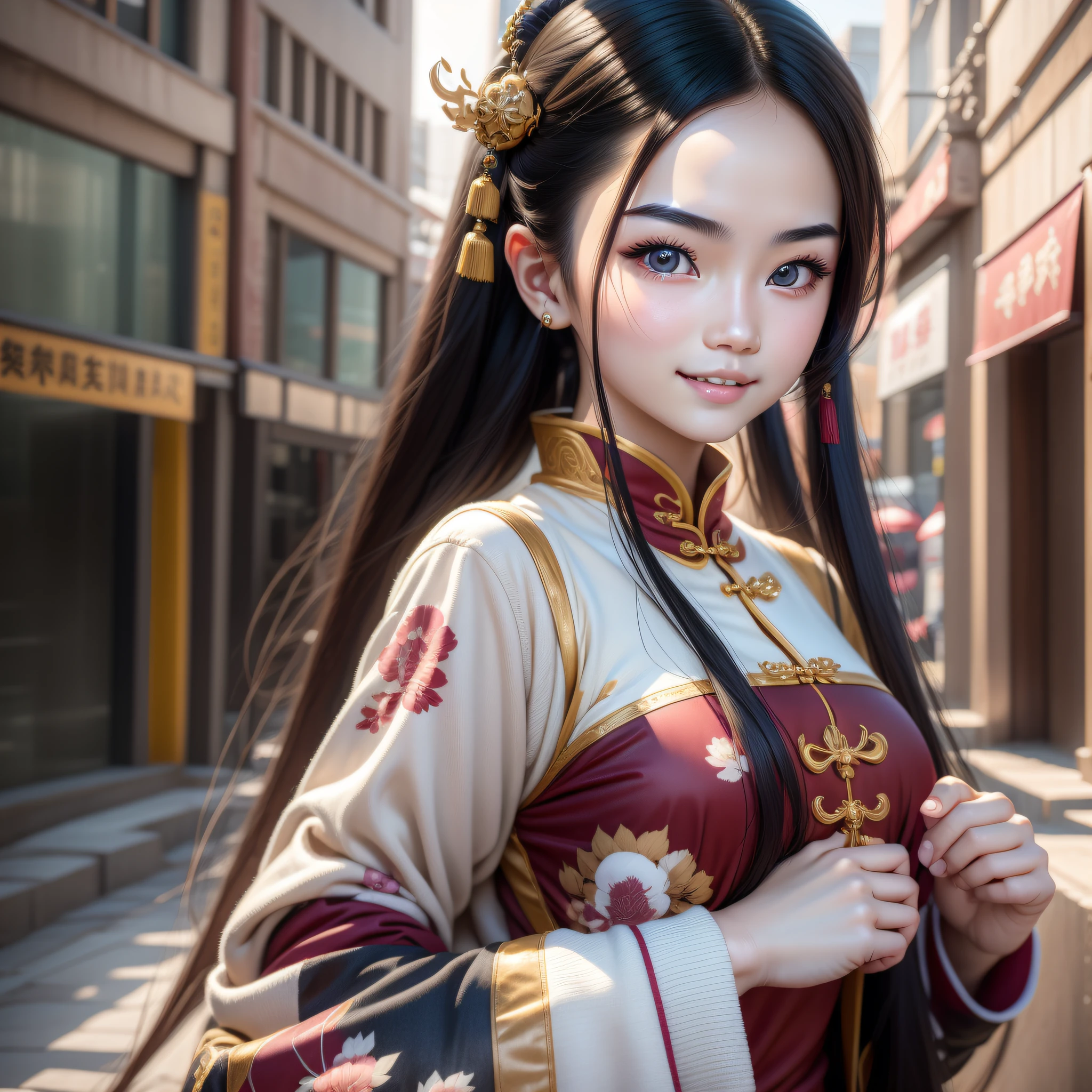 A Chinese girl, 18 years old, (hamster in arms 1.3) (full body picture 1.2), beautiful eyes, real face, real skin, realistic face, realistic skin, detailed eyes, detailed facial features, detailed clothing features, (fashion hairstyle: 1.2) dynamic pose, simple background, smile, detailed face, double eyelids,