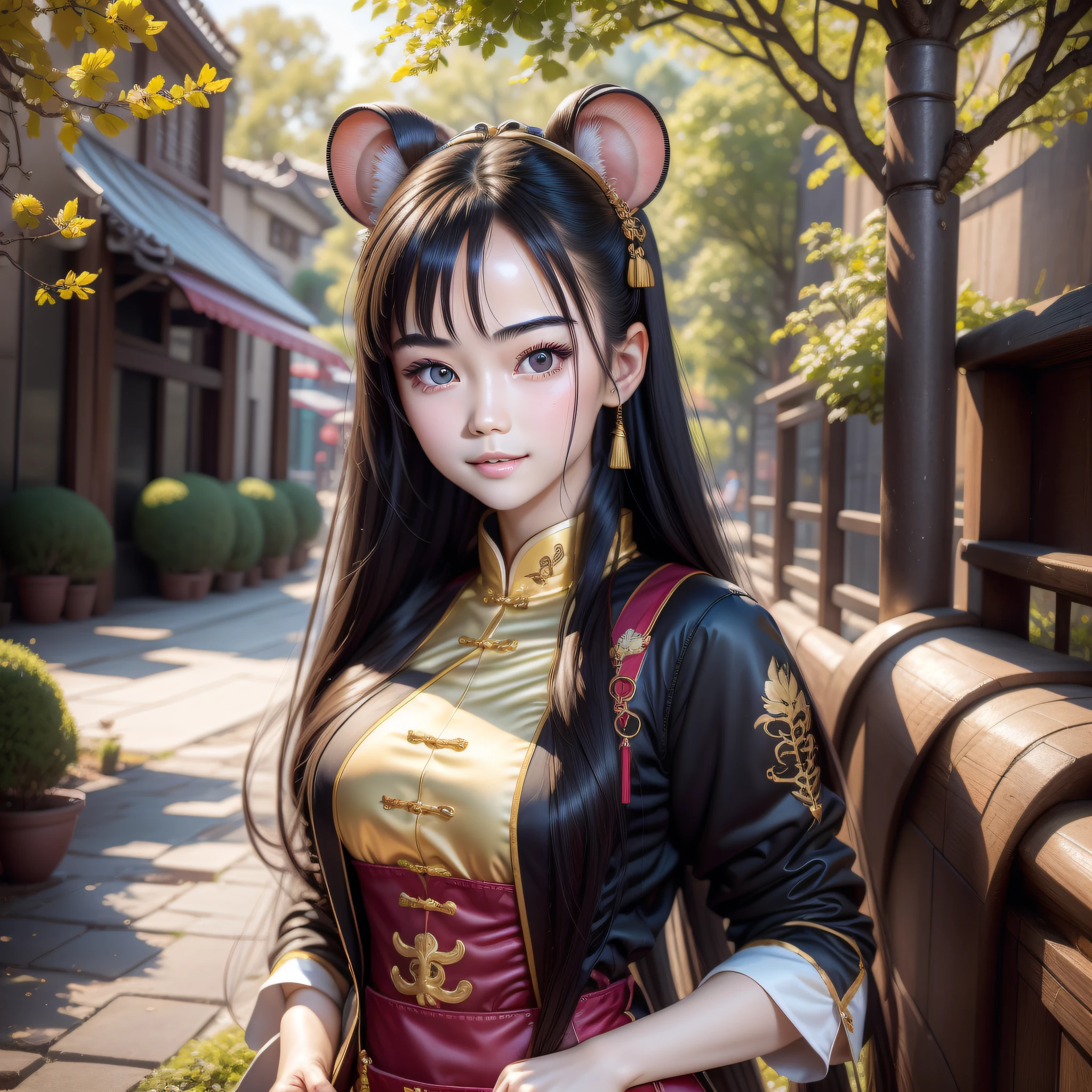 A Chinese girl, 18 years old, (hamster in arms 1.3) (full body picture 1.2), beautiful eyes, real face, real skin, realistic face, realistic skin, detailed eyes, detailed facial features, detailed clothing features, (fashion hairstyle: 1.2) dynamic pose, simple background, smile, detailed face, double eyelids,