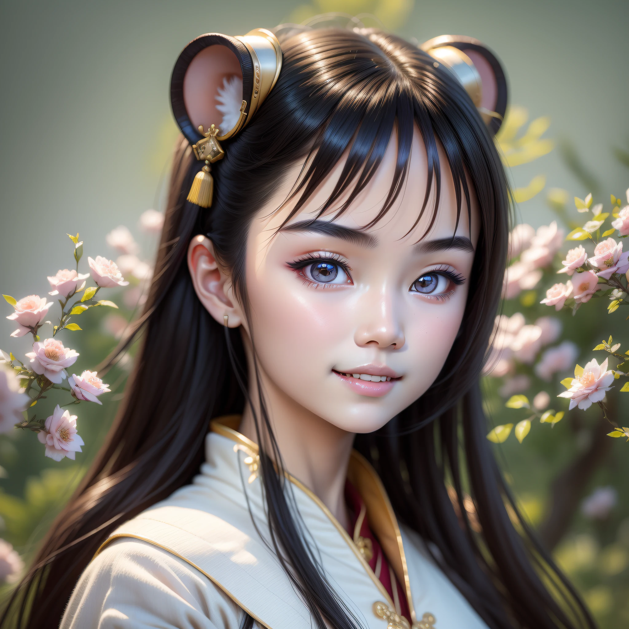 A Chinese girl, 18 years old, (hamster in arms 1.3) (full body picture 1.2), beautiful eyes, real face, real skin, realistic face, realistic skin, detailed eyes, detailed facial features, detailed clothing features, (fashion hairstyle: 1.2) dynamic pose, simple background, smile, detailed face, double eyelids,