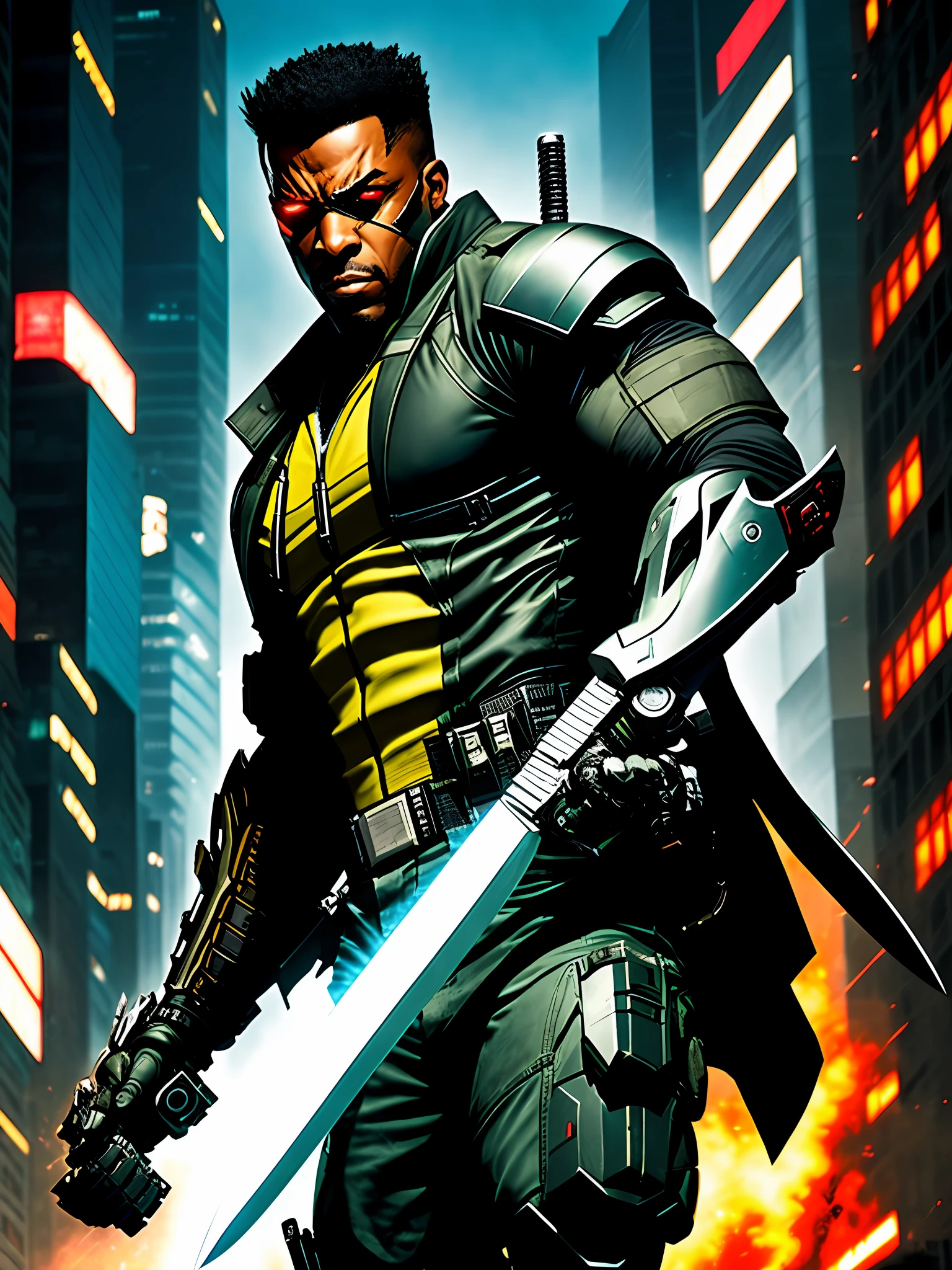 Blade: A cyber-enhanced mercenary with a razor-sharp wit and a deadly katana. Blade's cybernetic augmentations make him a formidable combatant, as he fights against oppressive corporations to liberate the oppressed.
