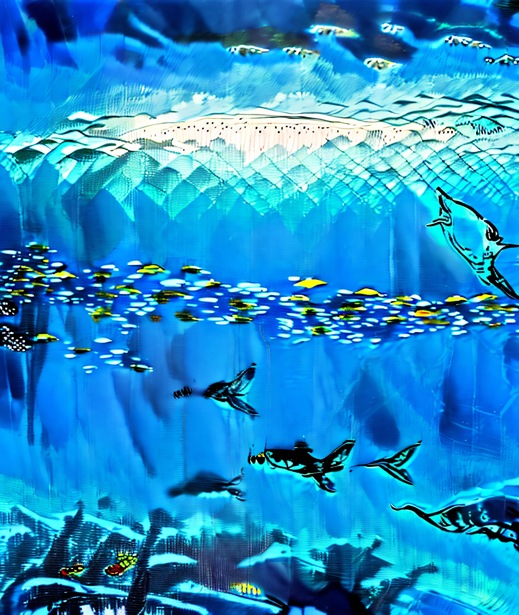 Van Gogh, Line, Abstraction, Impressionism, There Are Many Fish Swimming Together in the Ocean, Underwater Ocean, by Jürgen von Henderberg, by Tadashi Nakayama, Ray, by Tan Yang, Ocean, by Hiroyuki Tajima, Under the Sea, Dolphins and Swordfish, Fish Shoal, Wayne England, Robert Jacobson, Under the Sea