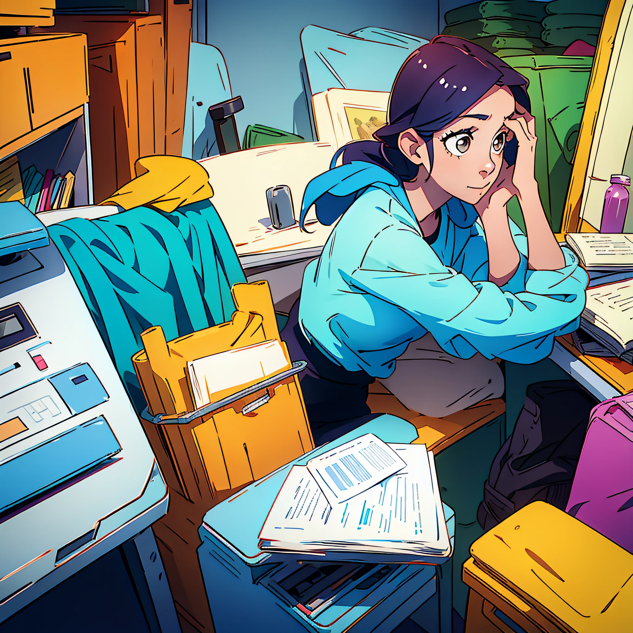 A woman in her 30s who is not good at tidying up
