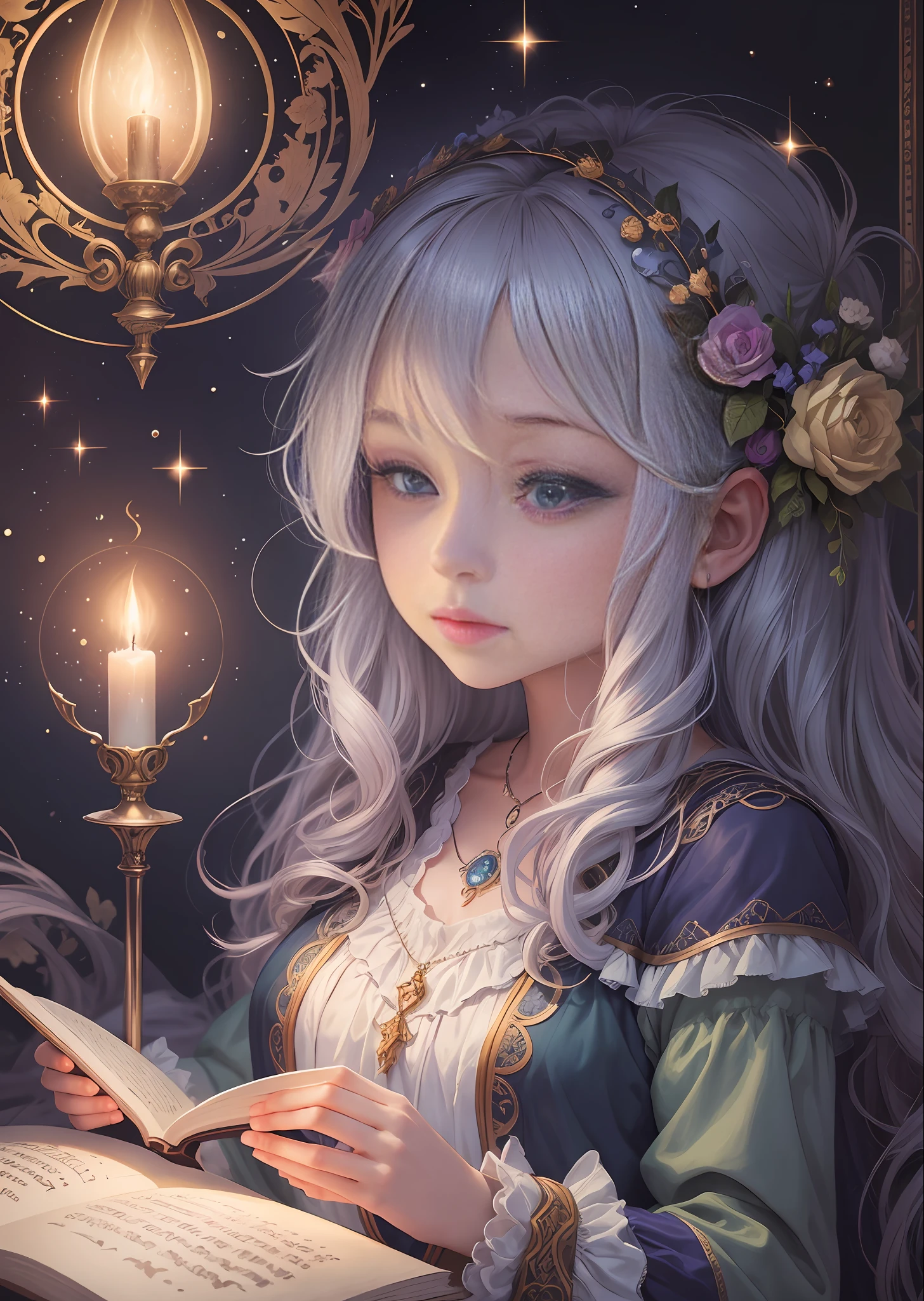 A beautiful bedtime story, an atmosphere of magic and fairy tales, like the revived music of the night, as an illustration for a children's fairy tale book, mysticism, fairy tale, magic, night