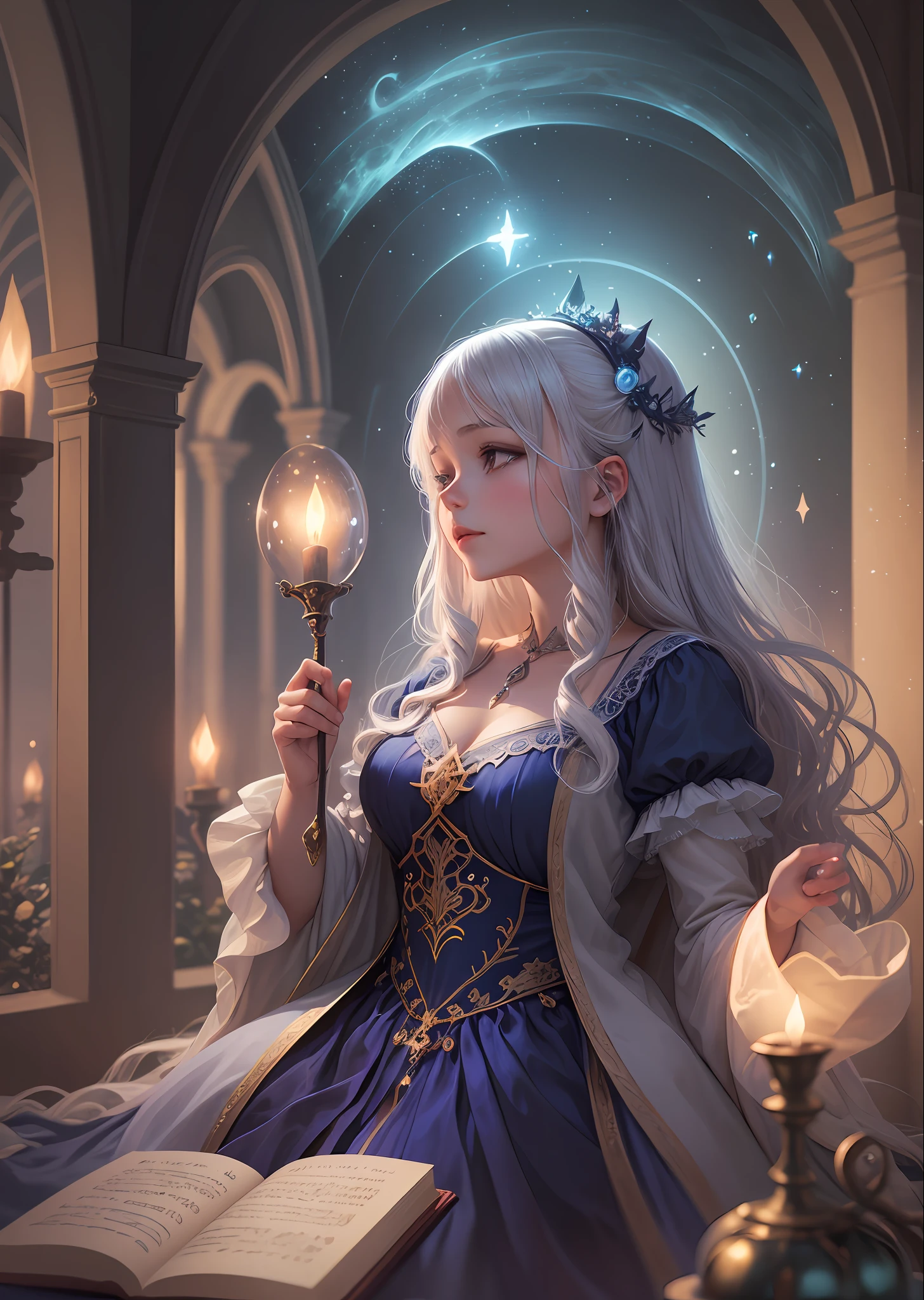 A beautiful bedtime story, an atmosphere of magic and fairy tales, like the revived music of the night, as an illustration for a children's fairy tale book, mysticism, fairy tale, magic, night