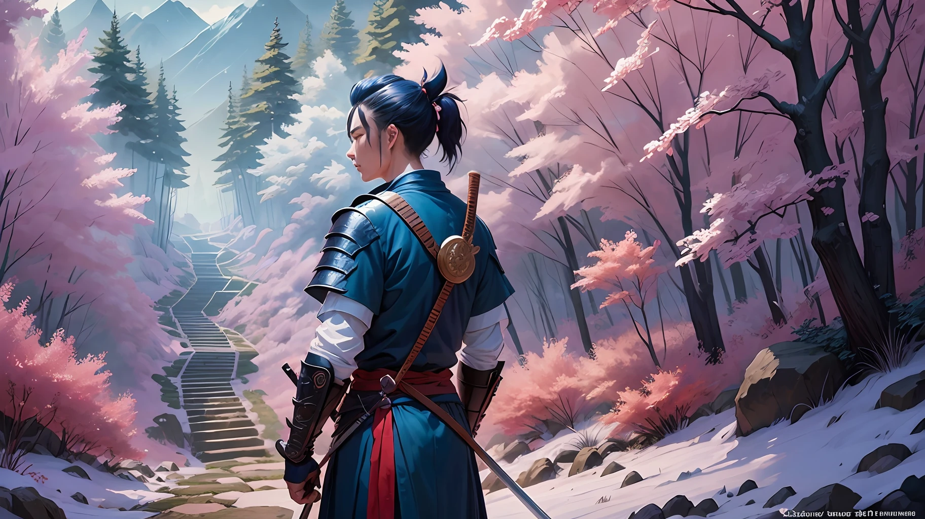 his skills were a constant pursuit, and Kojiro devoted hours of his day to training and perfecting his techniques.
He studied ancient books of magic, explored the depths of the forests in search of rare ingredients, and trained with other samurai to learn new sword techniques. Even when he wasn't in battle, Kojiro never failed to improve himself.
Over time, Kojiro gained even more skill and respect from the other mage samurai who knew him. He became a leader among them, training and mentoring the younger ones in their pursuit of excellence.
But Kojiro knew his journey would never end. He would always look for new ways to improve his skills, ensuring that he would always be prepared to face the challenges that came his way.
And so, Kojiro became a legend among the mage samurai, known for his skill in combat and magic, but also for his kindness and dedication to good. He left a legacy behind, inspiring others to follow in their quest for excellence and justice. --auto --s2