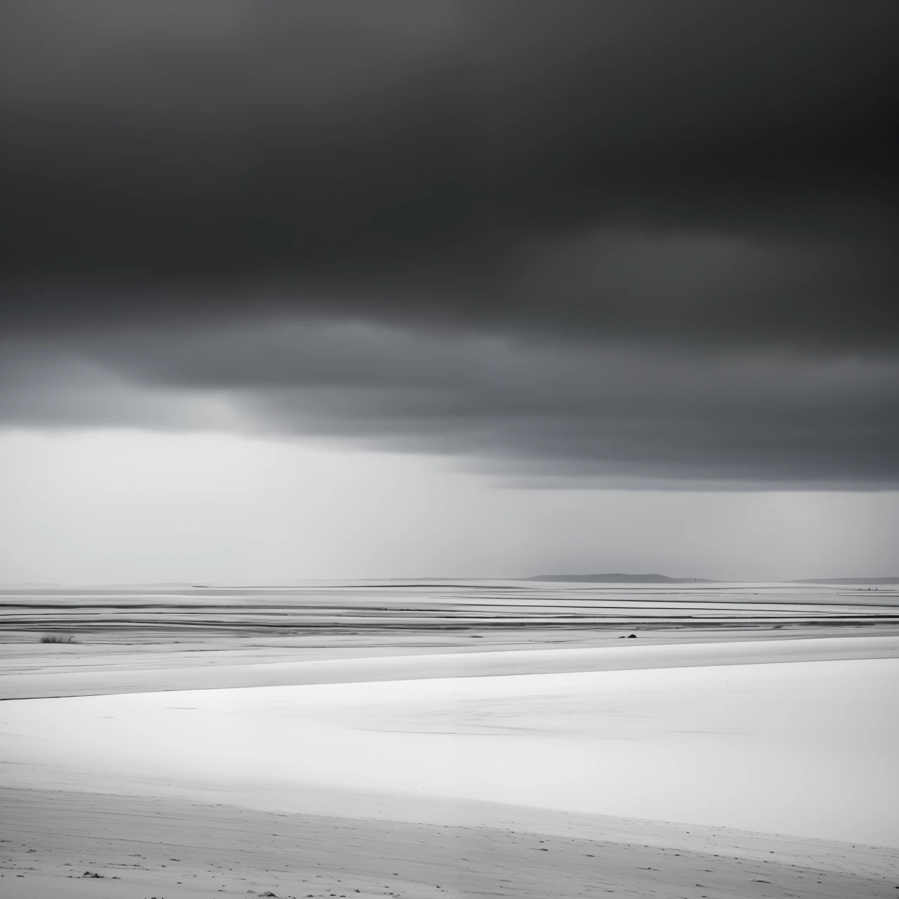 Landscape with inhospitable climate and grayish sky