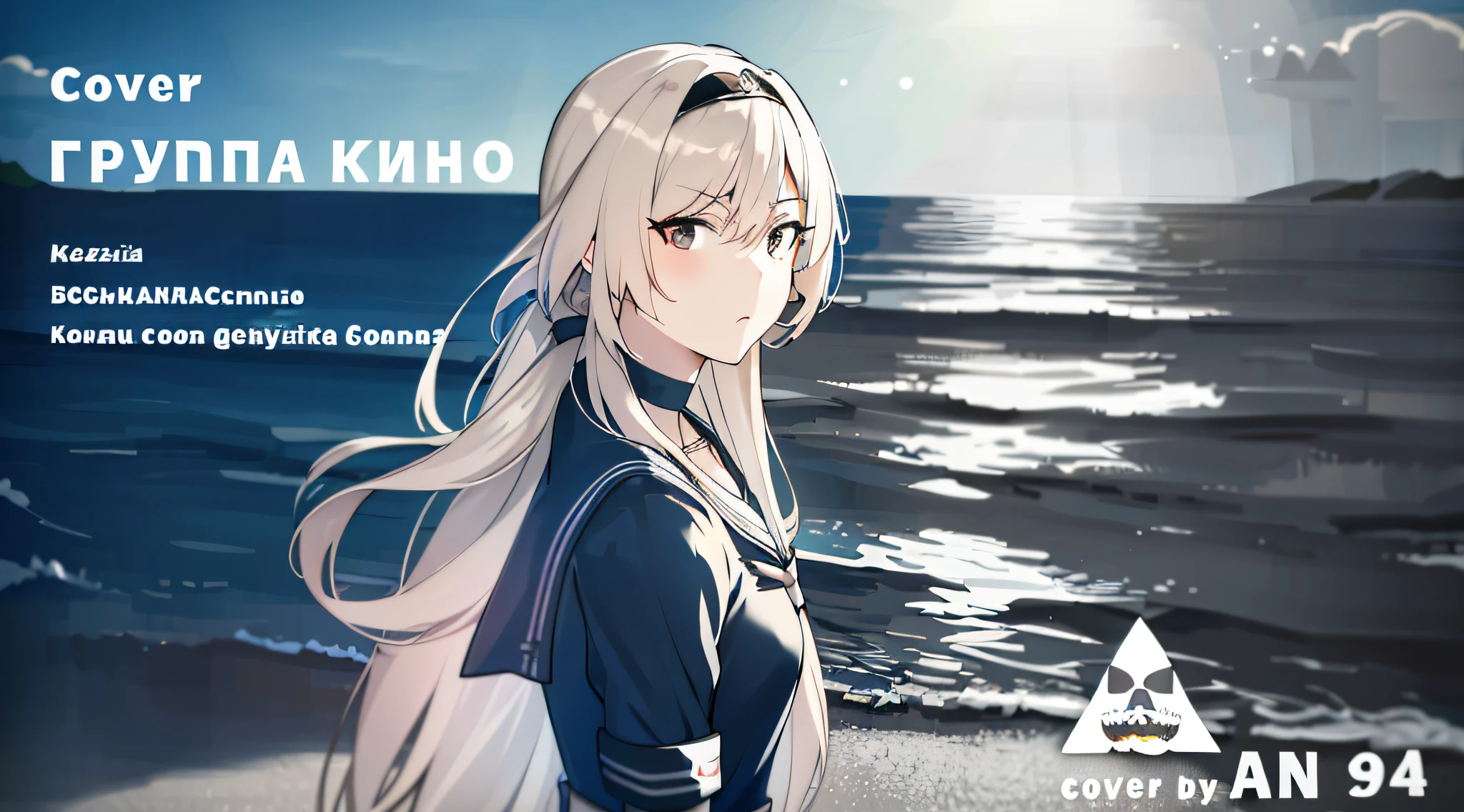 a close up of a person standing on a beach near the ocean, kantai collection style, konpeki no kantai, from girls frontline, kancolle, anime cover, girls frontline style, girls frontline universe, girls frontline, girls frontline cg, nightcore, wallpaper anime blue water, azur lane style, from arknights, kantai collection arcade