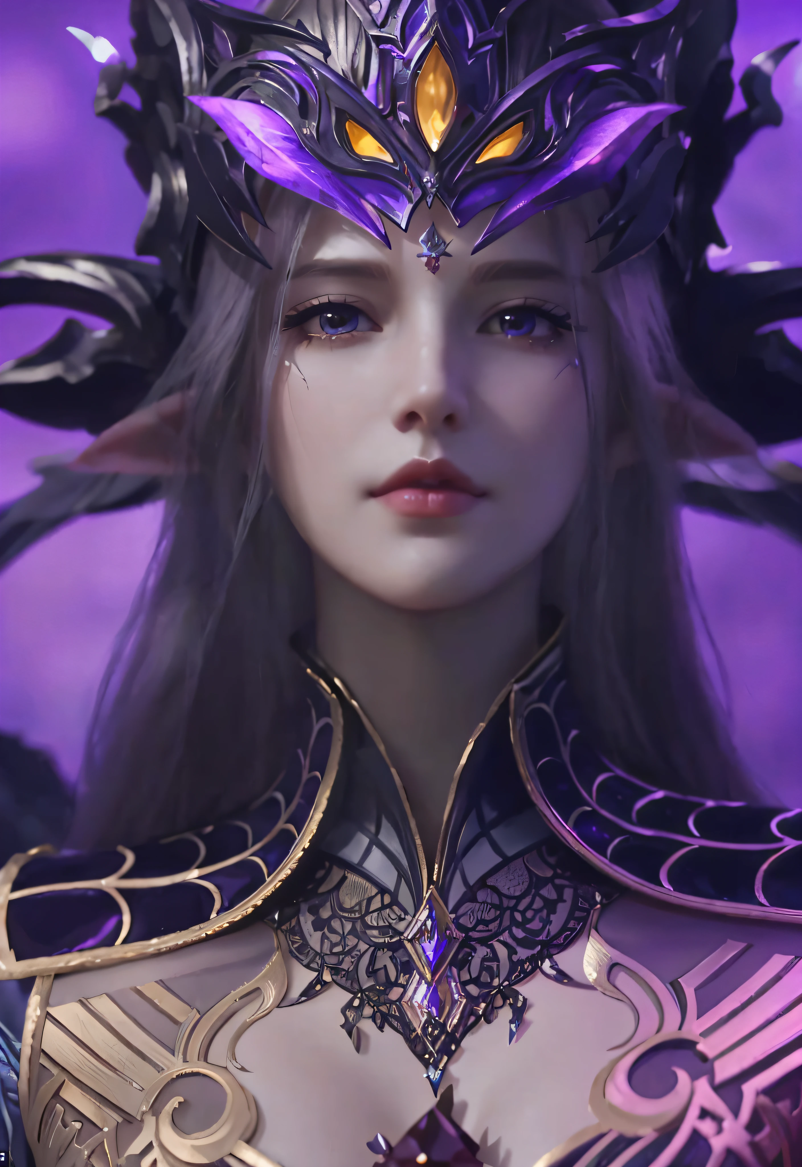 a close up of a woman in a purple dress holding a sword, 4 k detail fantasy, lineage 2 revolution style, shadowbringers cinematic, beautiful and elegant elf queen, wow 4 k detail fantasy, aion, from lineage 2, alluring elf princess knight, portrait of an elf queen, game cg, artgerm ; 3d unreal engine