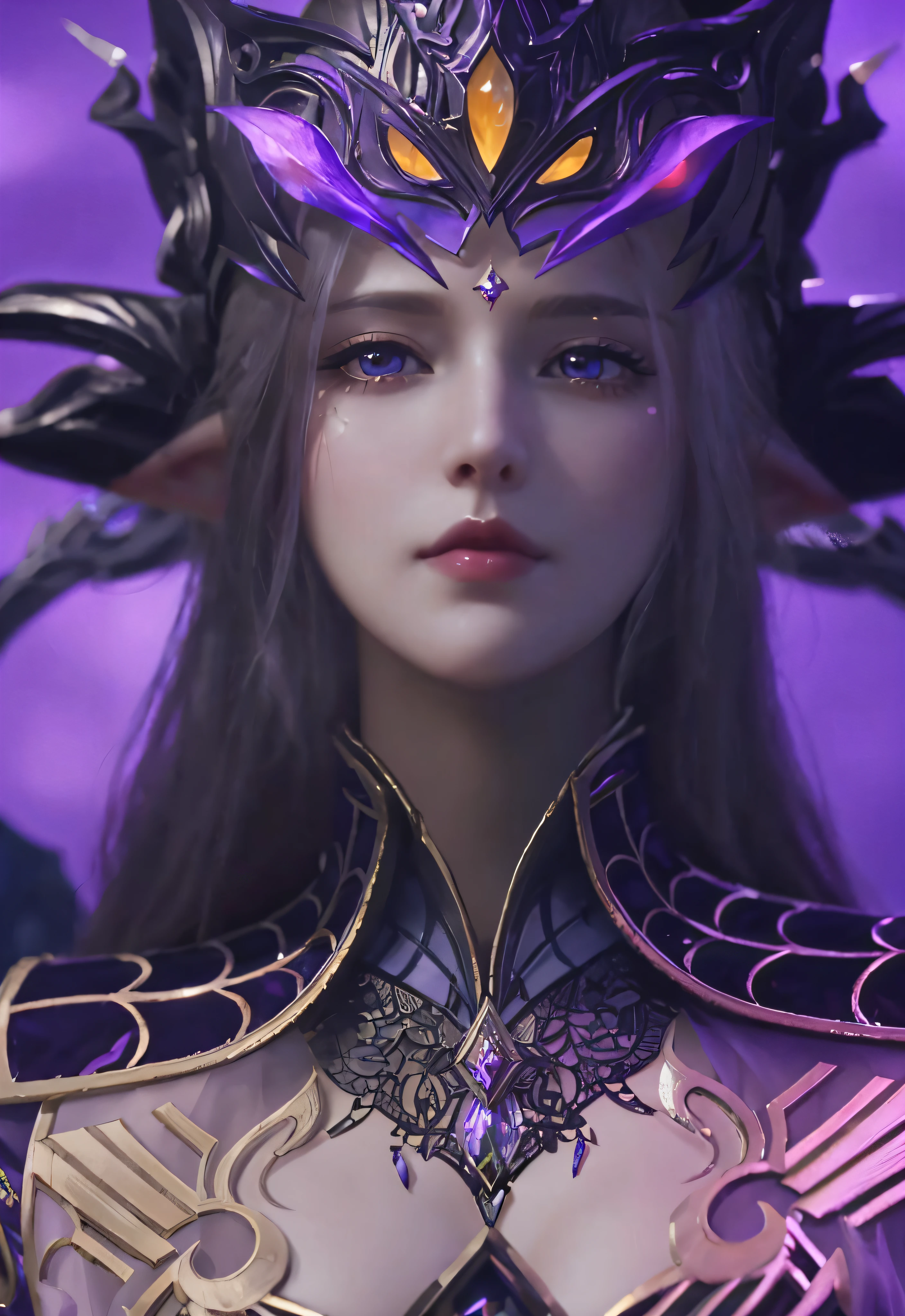 a close up of a woman in a purple dress holding a sword, 4 k detail fantasy, lineage 2 revolution style, shadowbringers cinematic, beautiful and elegant elf queen, wow 4 k detail fantasy, aion, from lineage 2, alluring elf princess knight, portrait of an elf queen, game cg, artgerm ; 3d unreal engine