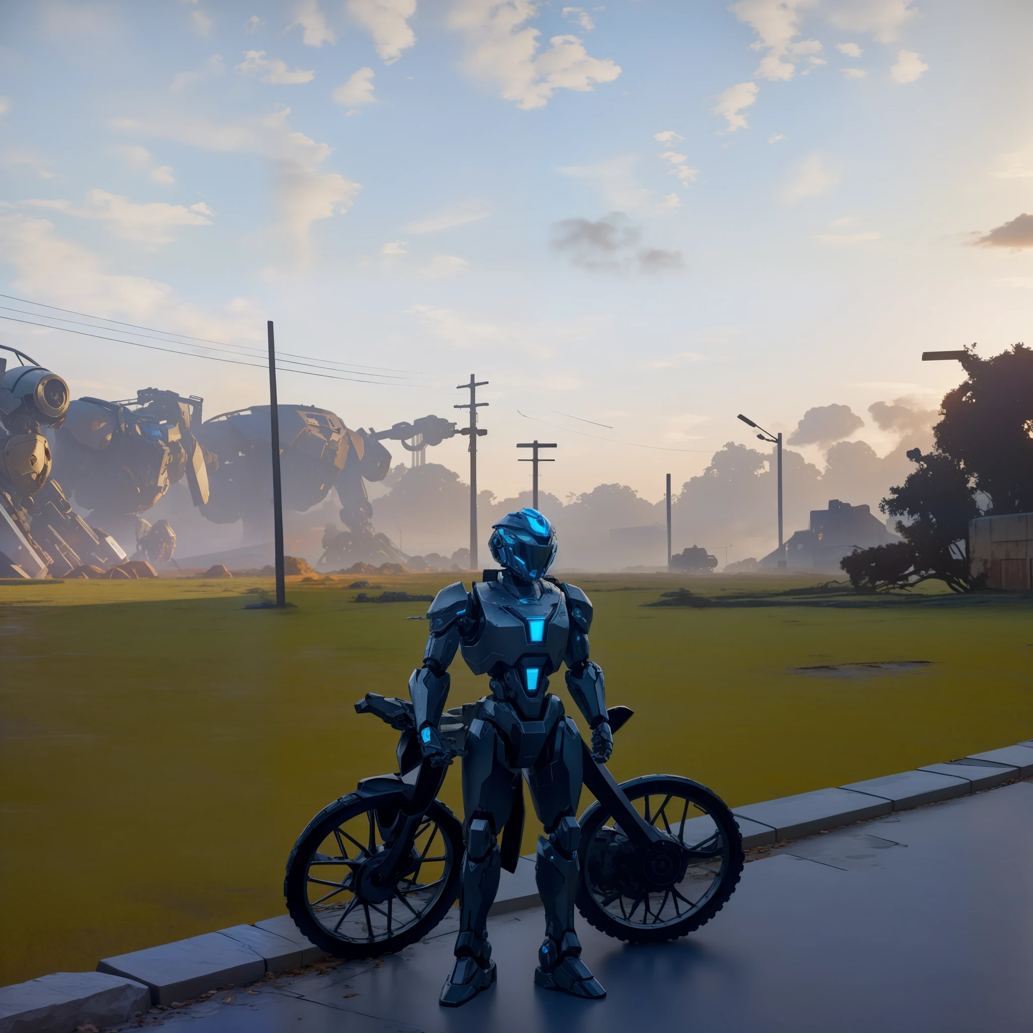 (masterpiece, best quality), intricate details, photos, realism, Unreal Engine,
 mecha, humanoid robot, robot, robot joint, joint, helmet, armor, robot, rust, abandoned warehouse, computer terminal, arc, tesla coil, plasma, sp3ct4, dark atmosphere,