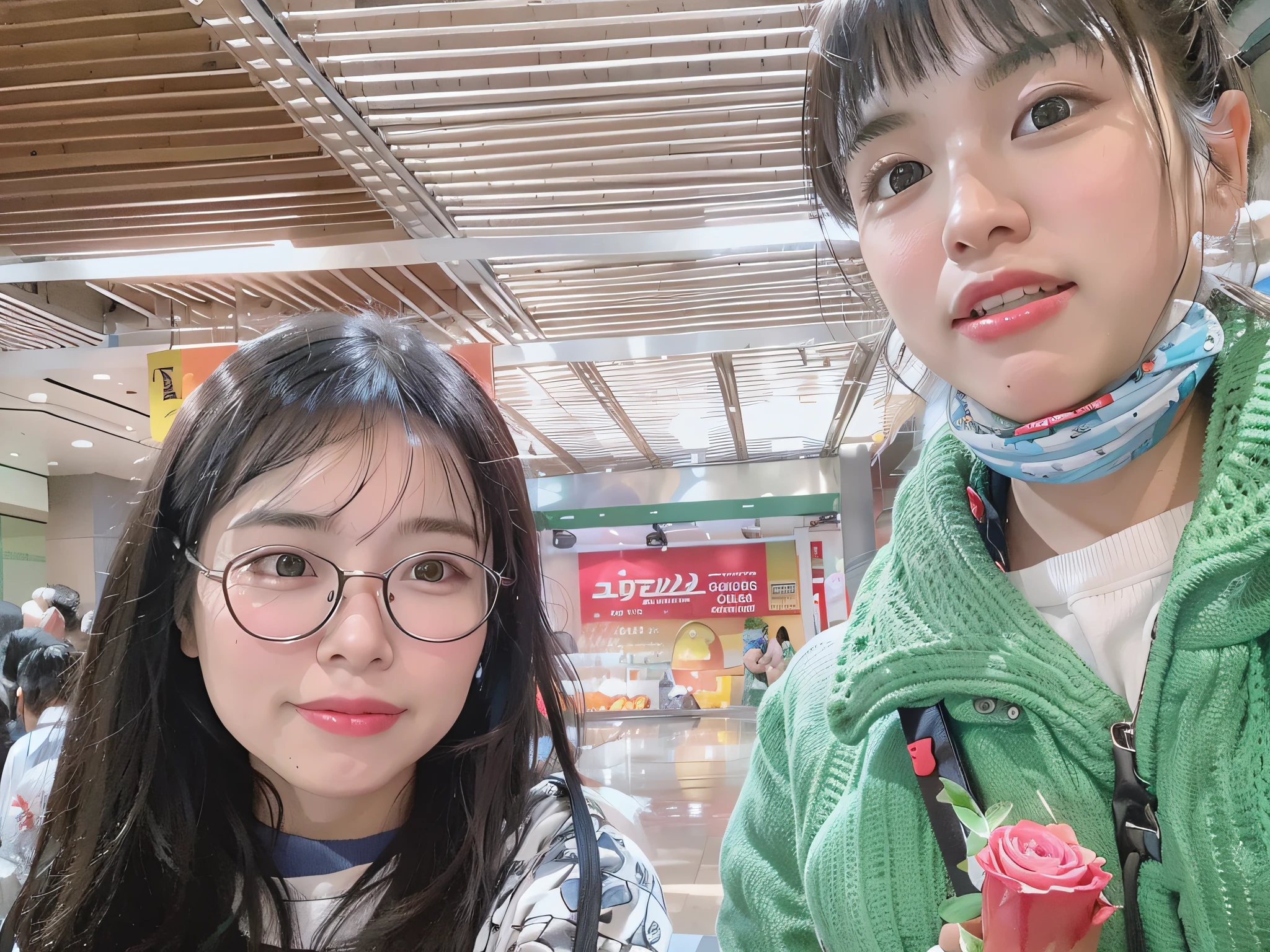 They pose for pictures, cute couple,